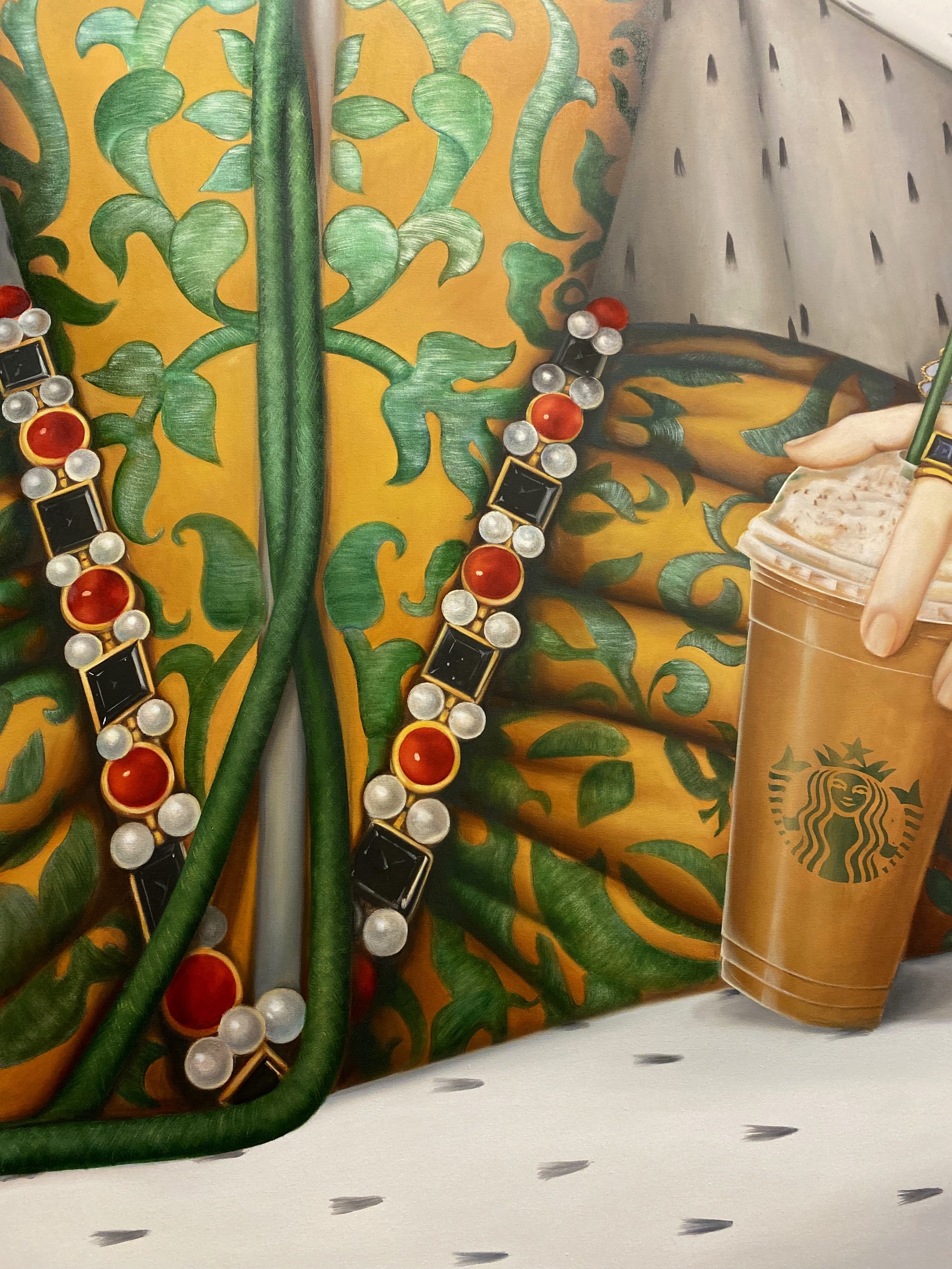 Detail silk cords and jewels - Caffeinated and Ready to Rule