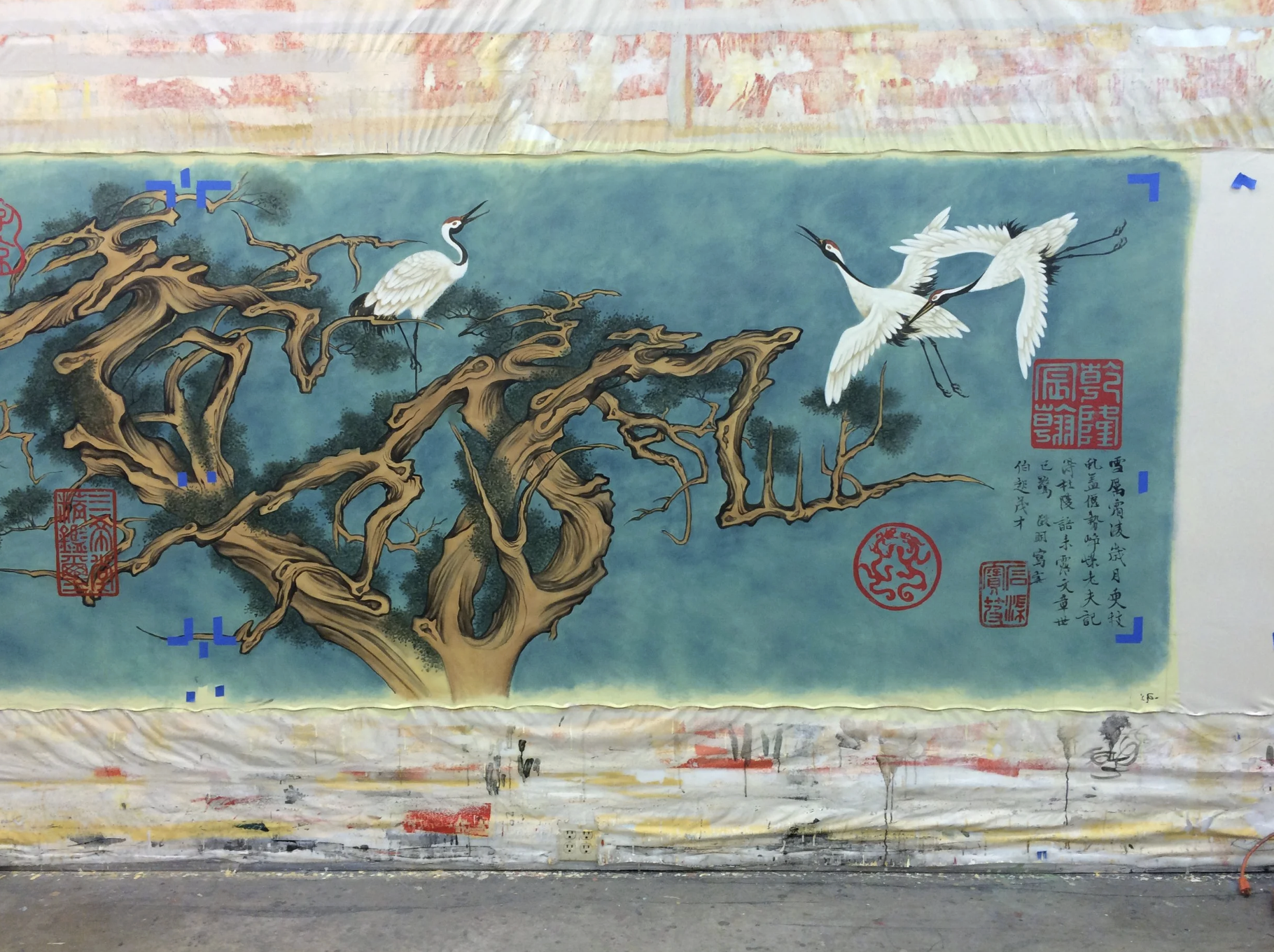 PF Chang's Mural - Blue Crains