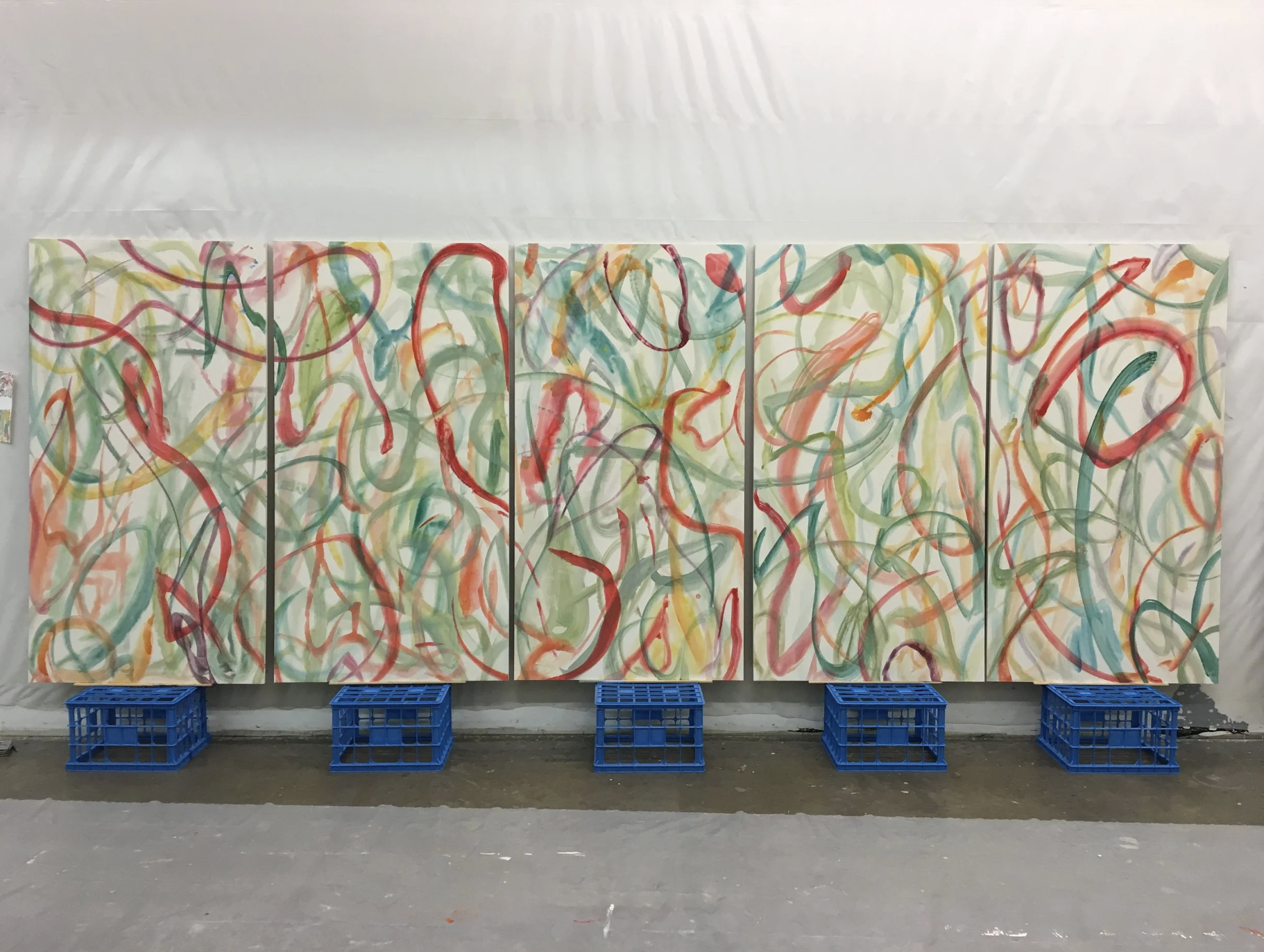 PF Chang's Mural - Bamboo Abstract Panels for Mall of Egypt