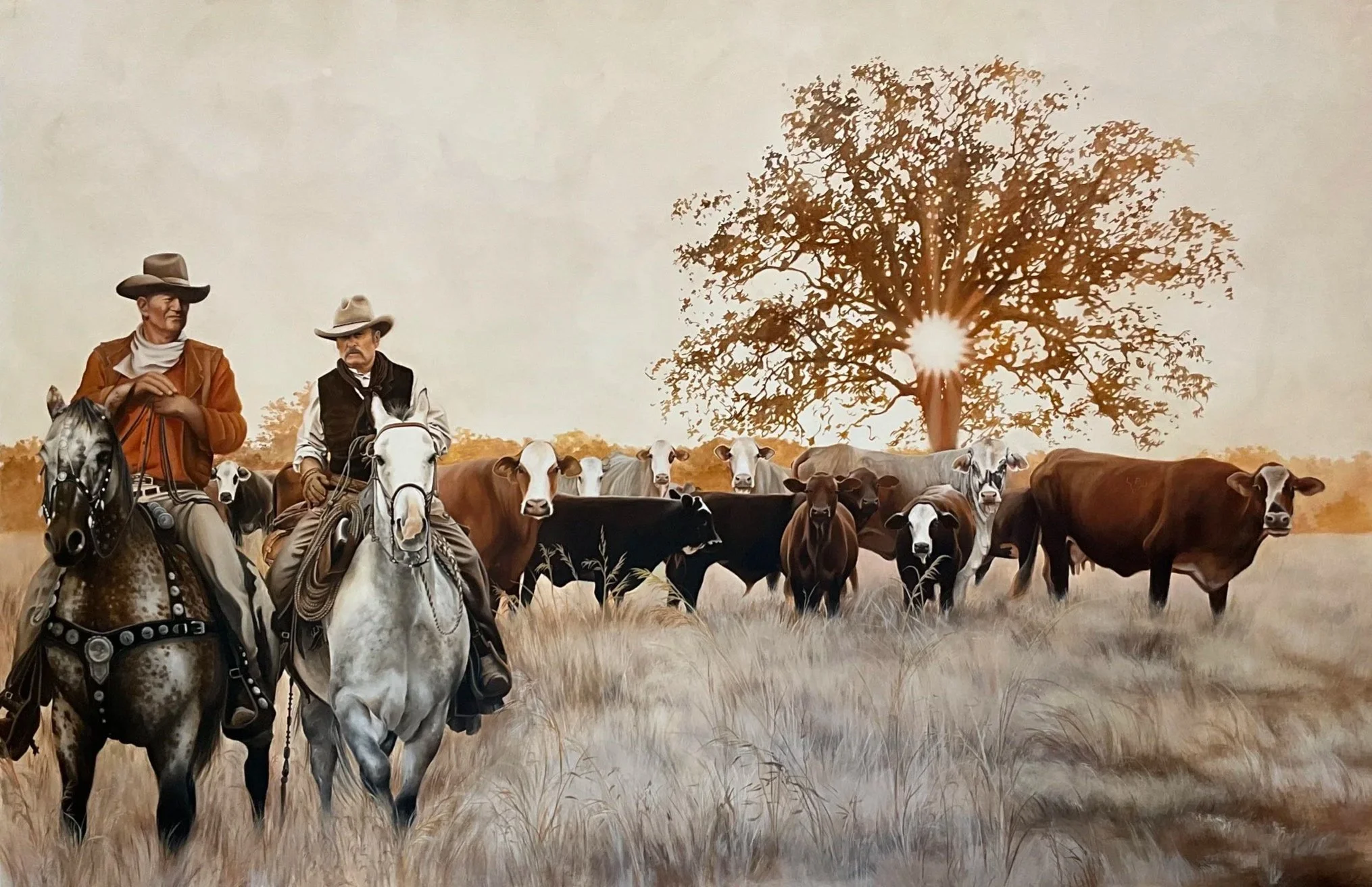 John and “Gus”  
 
Acrylic on canvas wall mural 
 
6’ x 9’