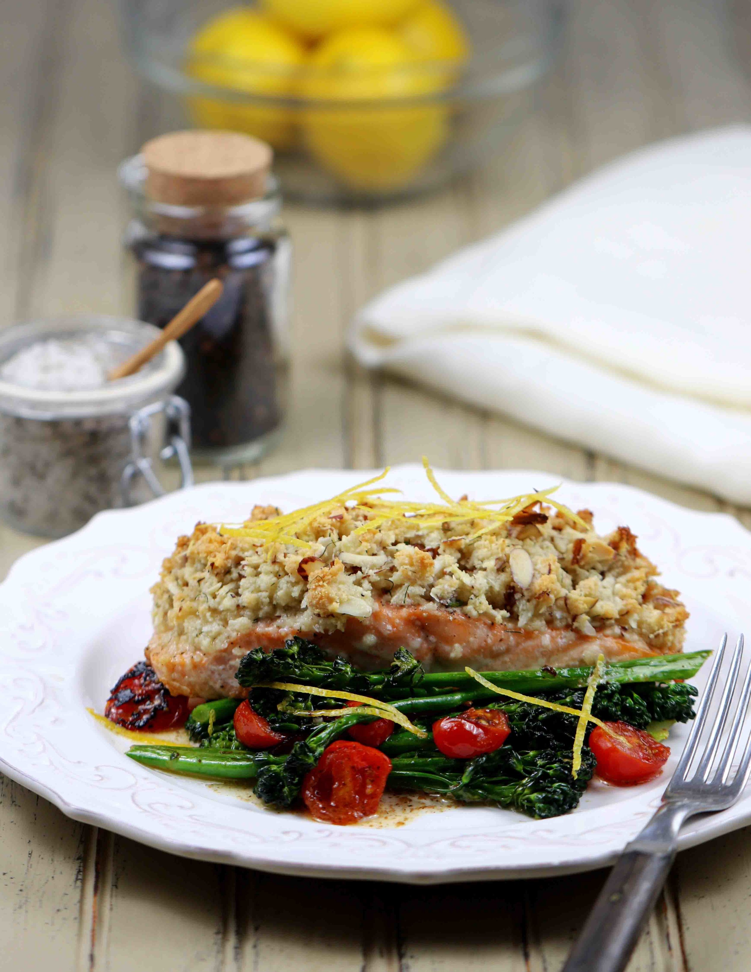 ALMOND & PARMESAN BAKED SALMON