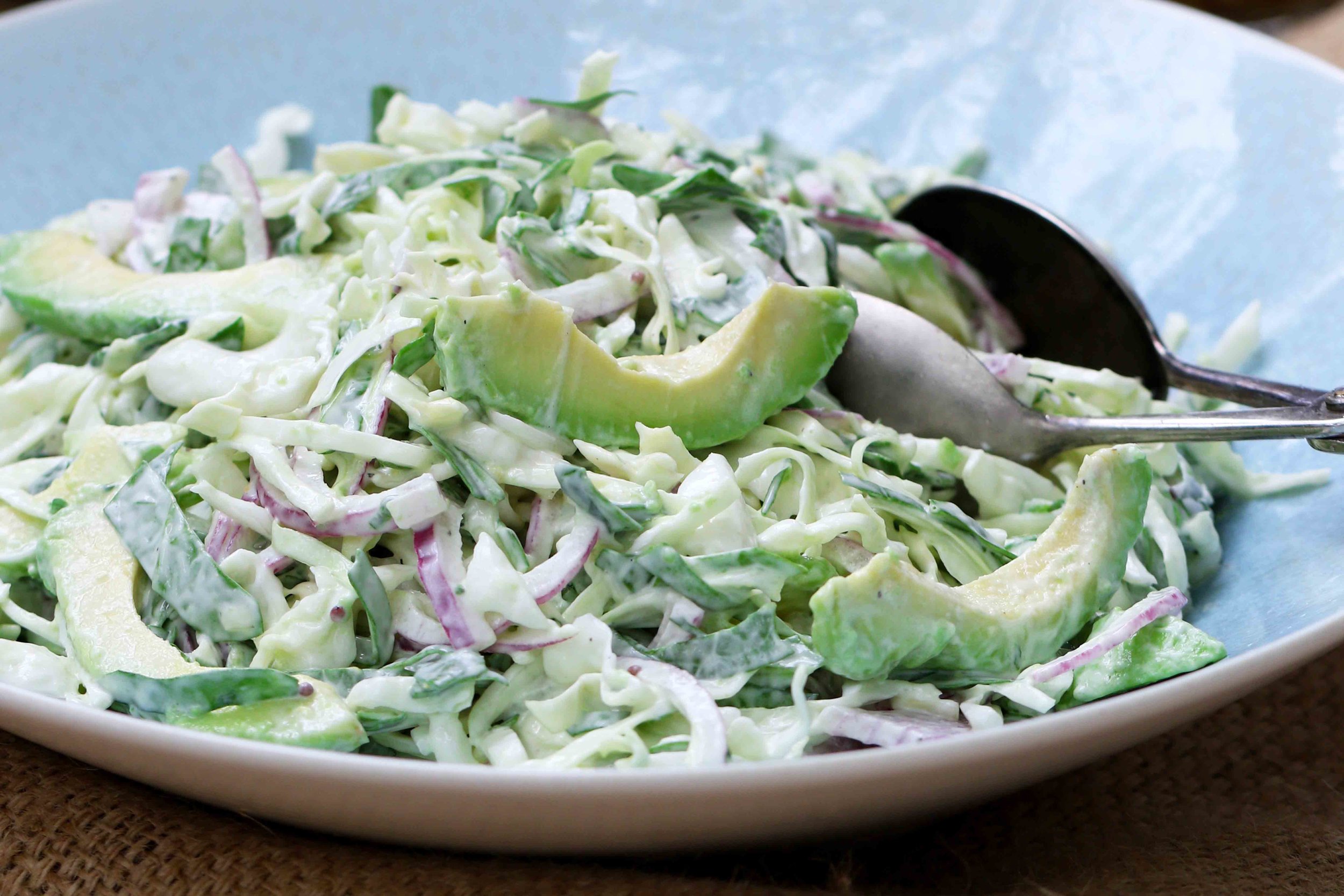 BEST LOW CARB KETO  CREAMY AVOCADO AND SPINACH COLESLAW RECIPE.jpg