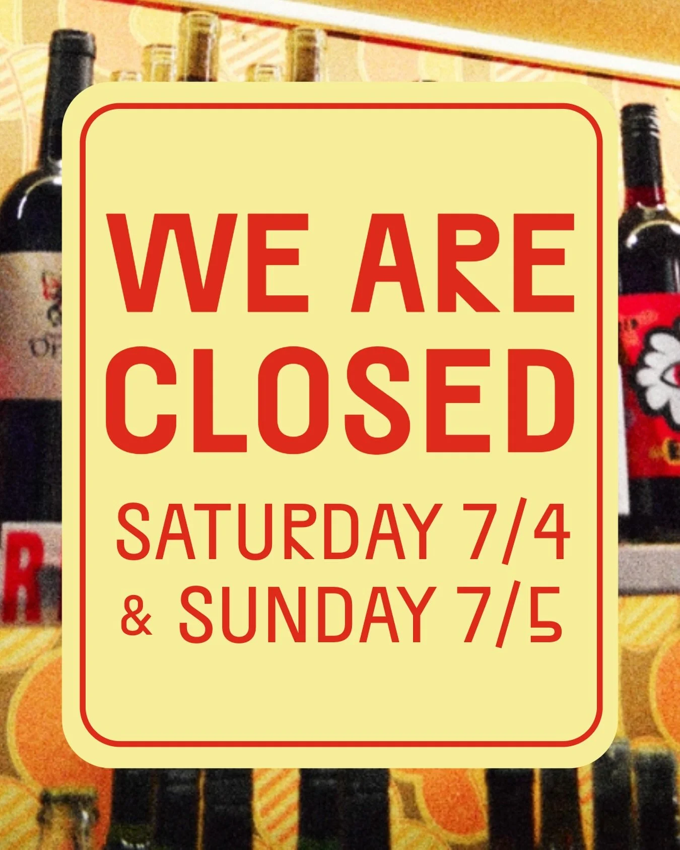 We are taking a mini summer vacation and will be closed Saturday &amp; Sunday this weekend! ✨ Get your fill of pizza &amp; stock up on wine from our to go shelf before Saturday! 🍕🍷
