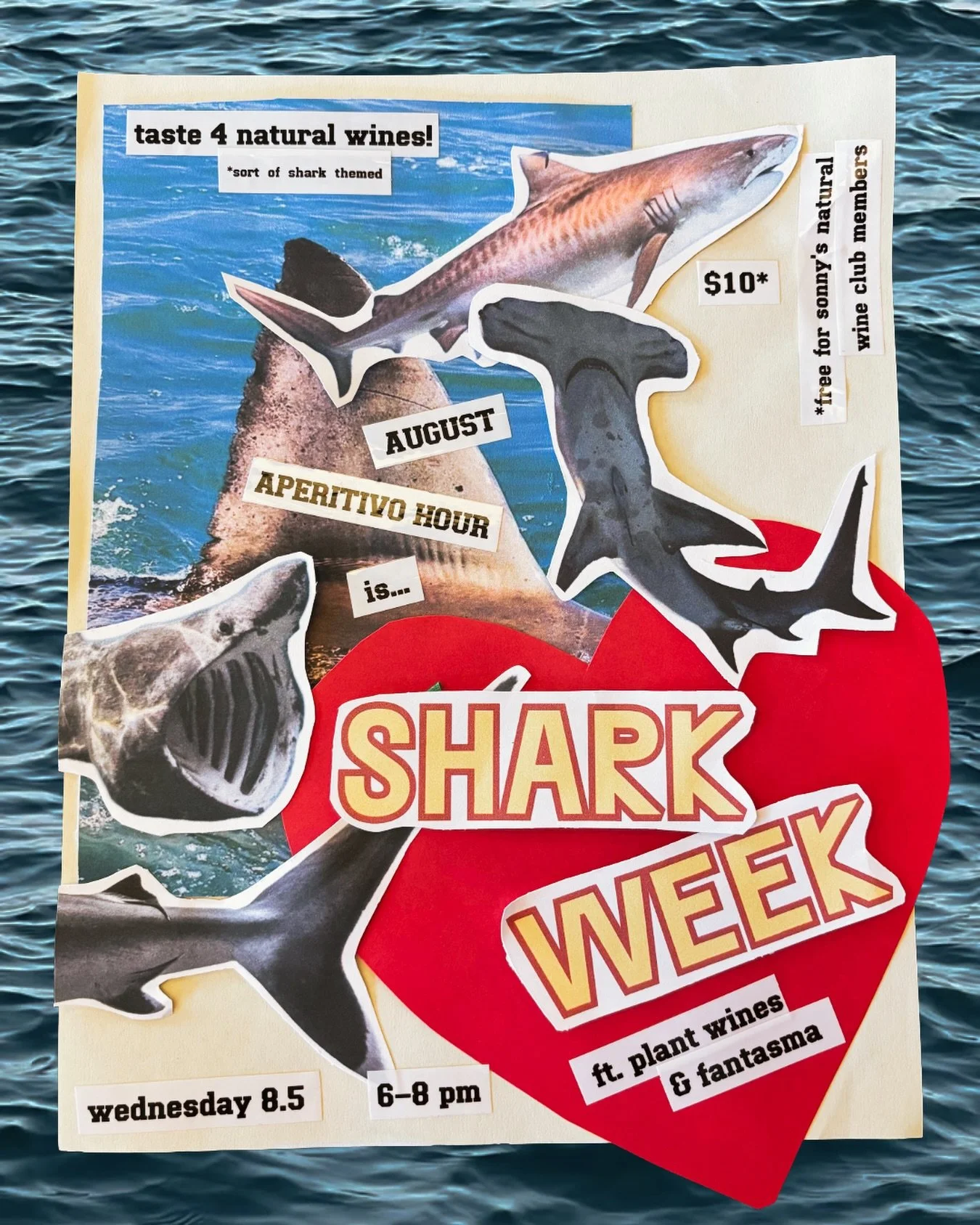 We&rsquo;re celebrating SHARK WEEK at August&rsquo;s Aperitivo Hour! 🦈🍷 Come try 4 natural wines that pair perfectly with sun, saltwater, &amp; sharks! 

Every first Wednesday at Aperitivo Hour we taste the wines selected for that month&rsquo;s Son