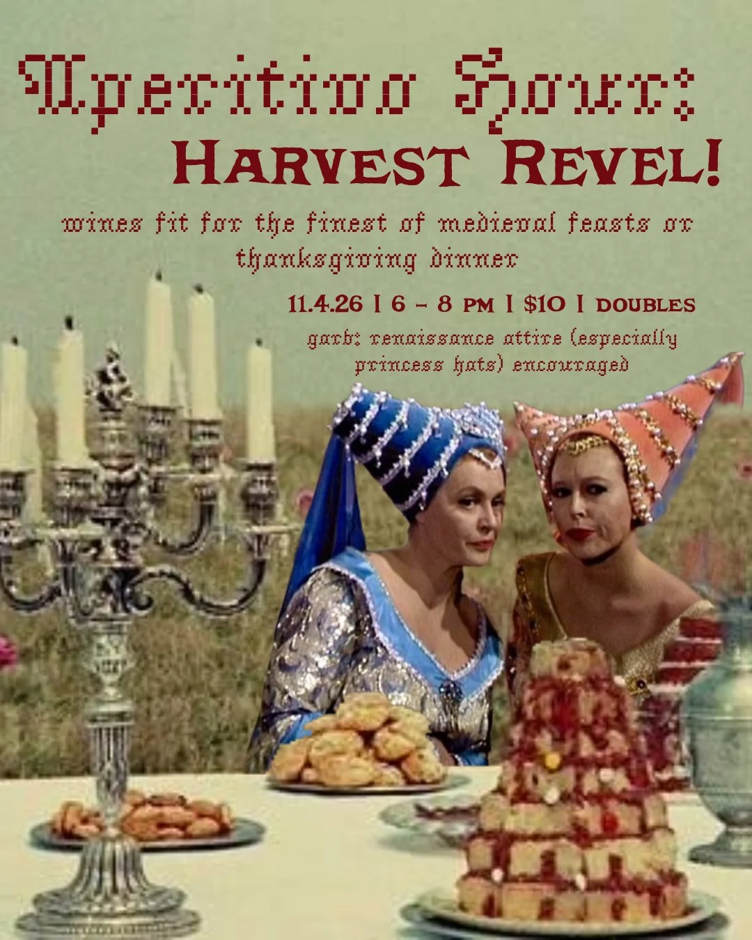Hear hear! It is by royal decree that November's Aperitivo Hour is to be a Harvest Revel! 🏰👑🦄⁠
⁠
We are pouring wines fit for the finest of medieval feasts (or thanksgiving dinner) +++ maybe there will be a joust???? ⚔️🍷⁠
⁠
Aperitivo Hour is our 