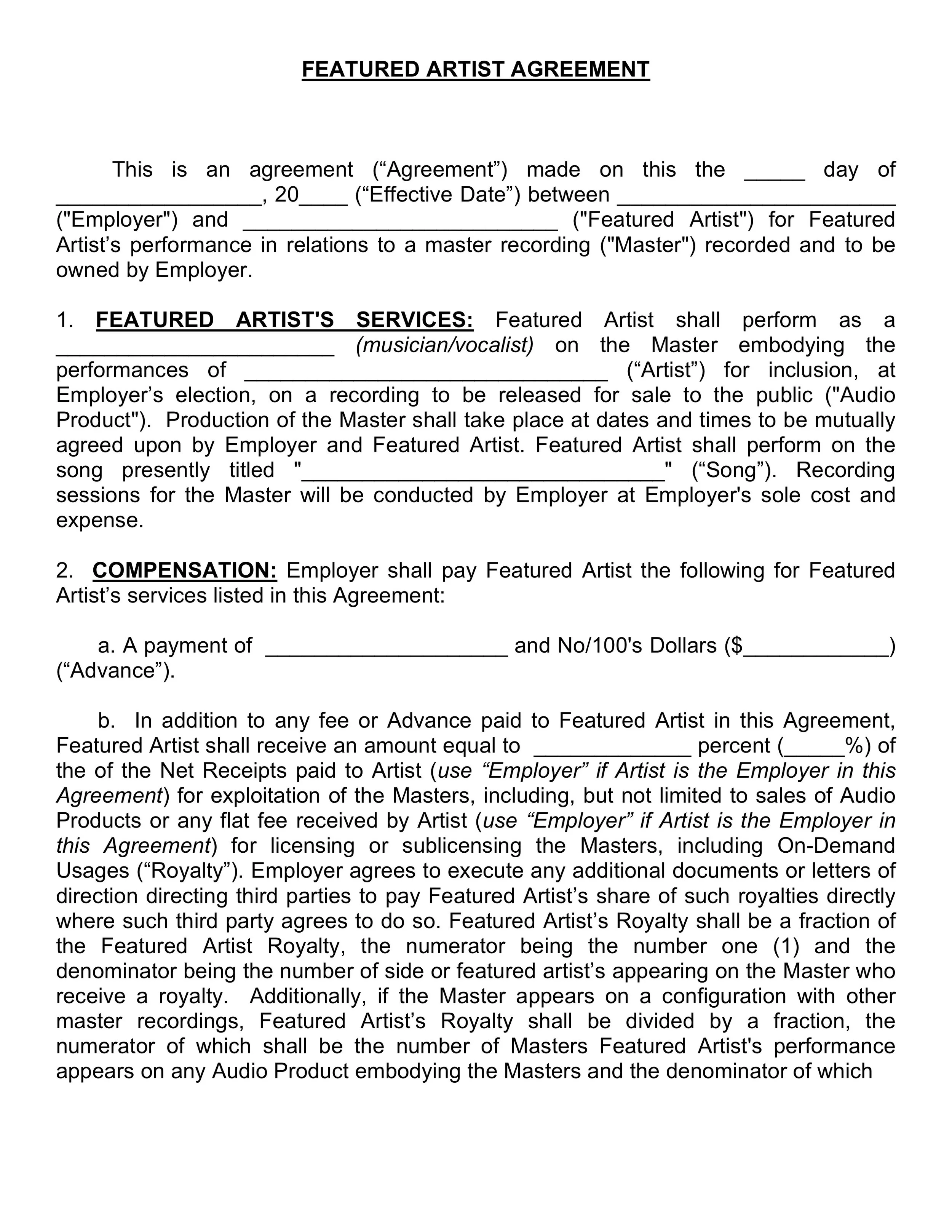 Royalty Agreement Template Royalty Agreement Template