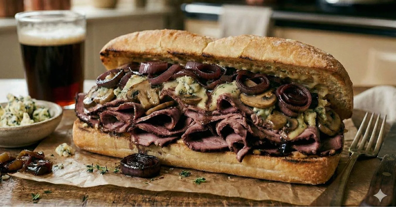 The Berkshire Blue: "Pub Grub" at Home (The Ultimate Leftover Roast Pork Sandwich)
