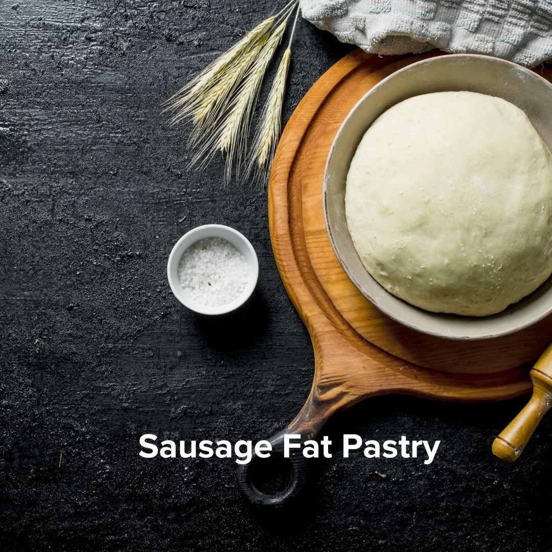 Pastry made with sausage fat in a bowl