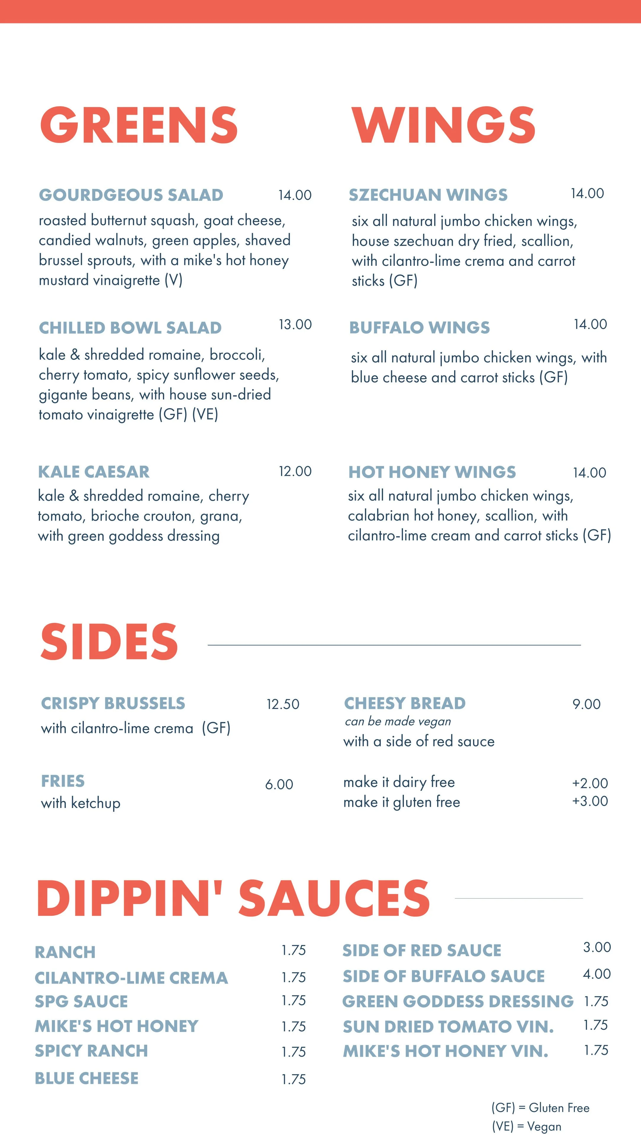 Square Pie Guys — Menus, Menu