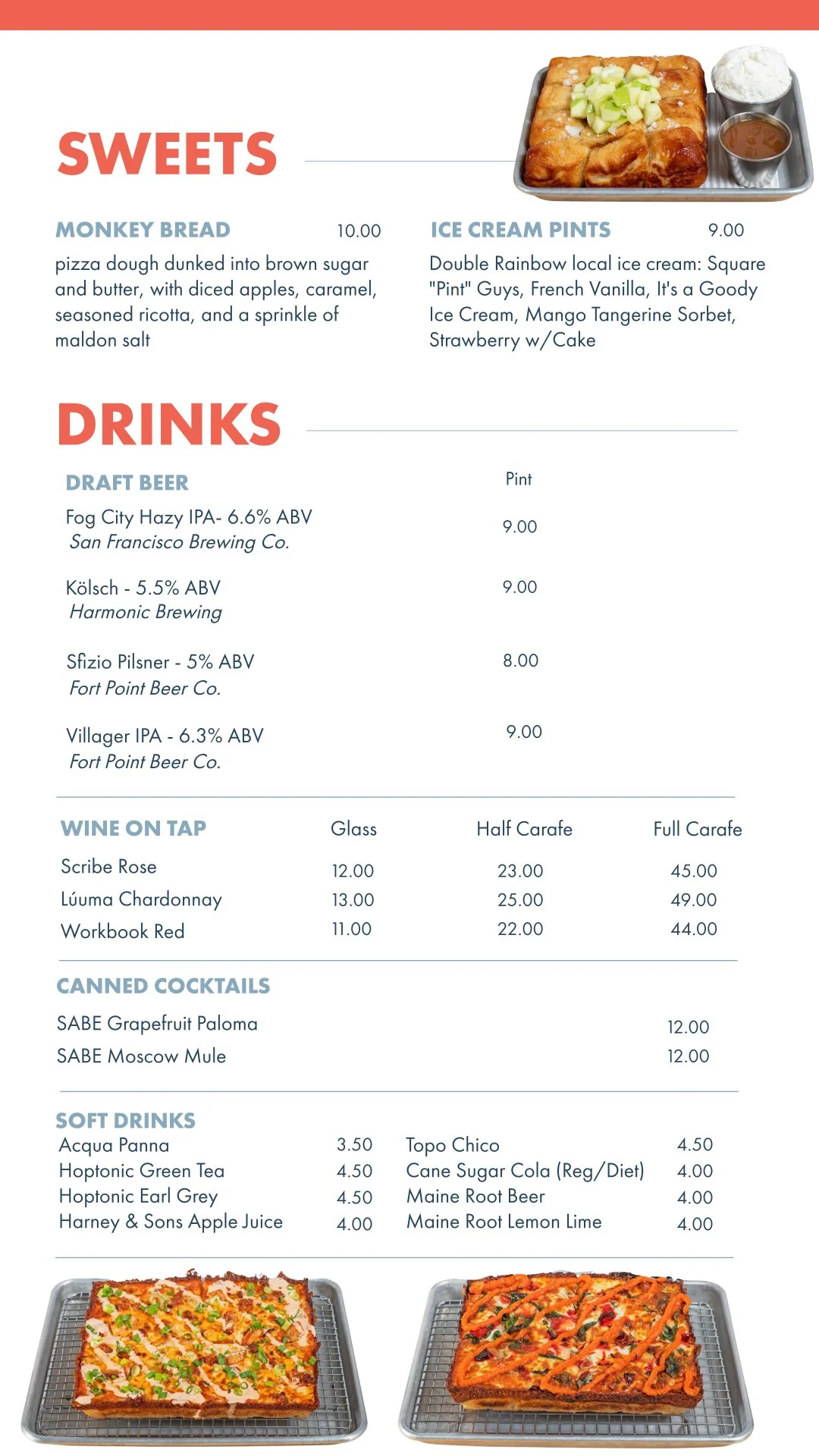 Square Pie Guys — Menus, Menu