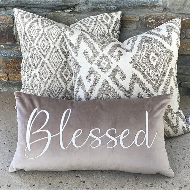 It's those simple reminders that help us make the most of these days. STUDIOCHIC sentinment pillows available at costco.com with #blessed #home #family and #love embroidery. Link in profile.
