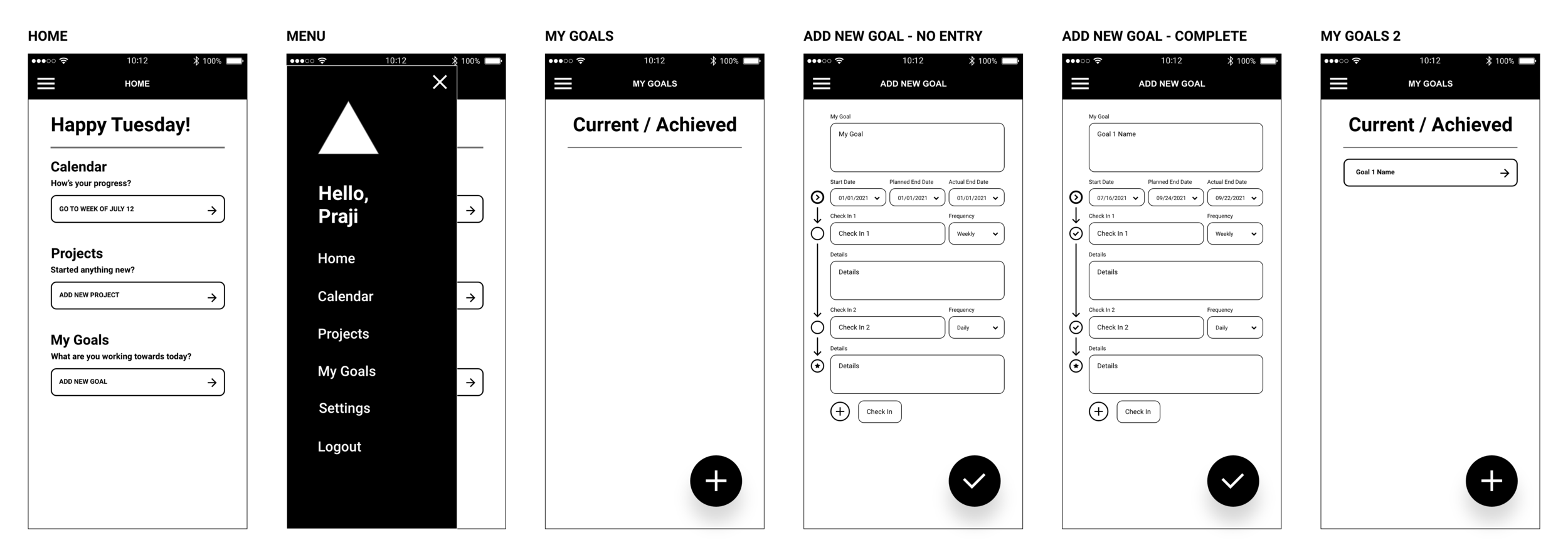 WIREFRAMES - Red Route 3 - New User Adding New Goal