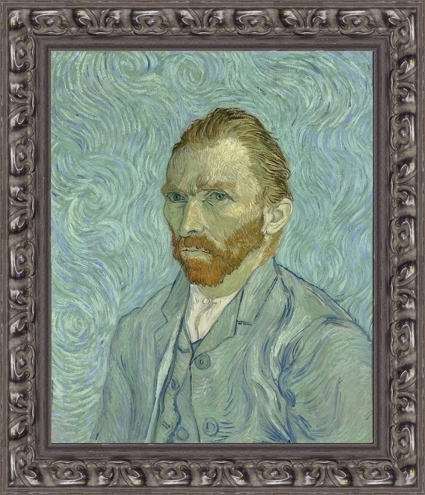 Elemental Framing for Leonard Brown's Vincent Van Gogh's self portrait for the Annual Forgery Show in Mount Shasta.