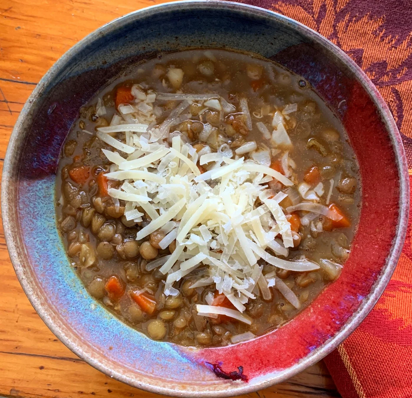 A little Parmesan cheese adds a salty creaminess to the soup.