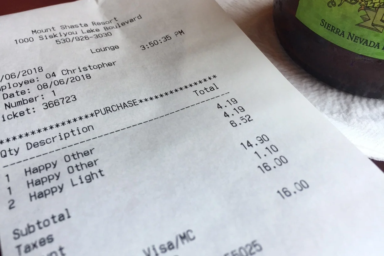 When you get beverages during Happy Hour you’ll get a happy receipt. It always makes me happy!