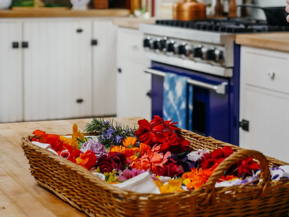 Herb Focaccia with Edible Flowers The Ranch Table