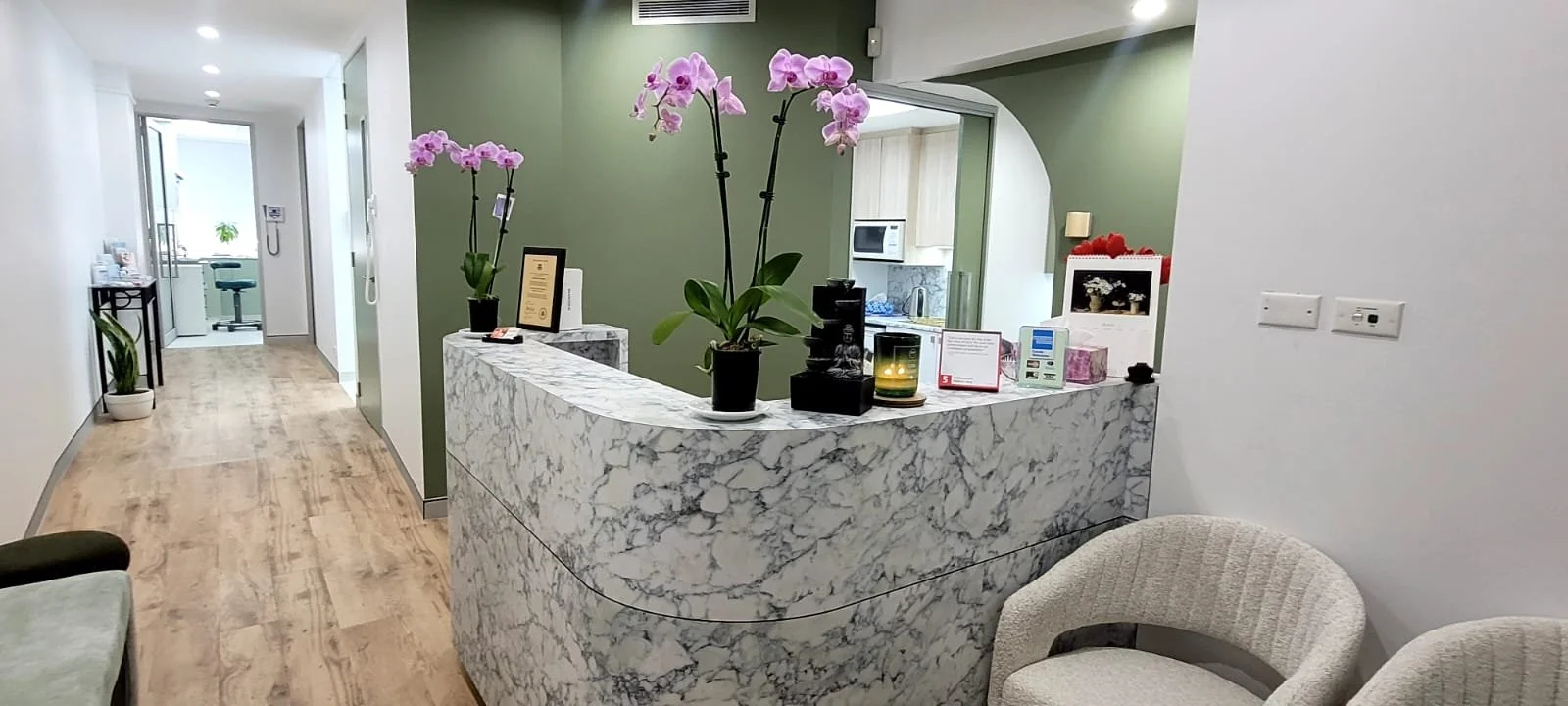 Reception area at Dr. Laura Sutedja dental clinic in Surry Hills, Sydney.