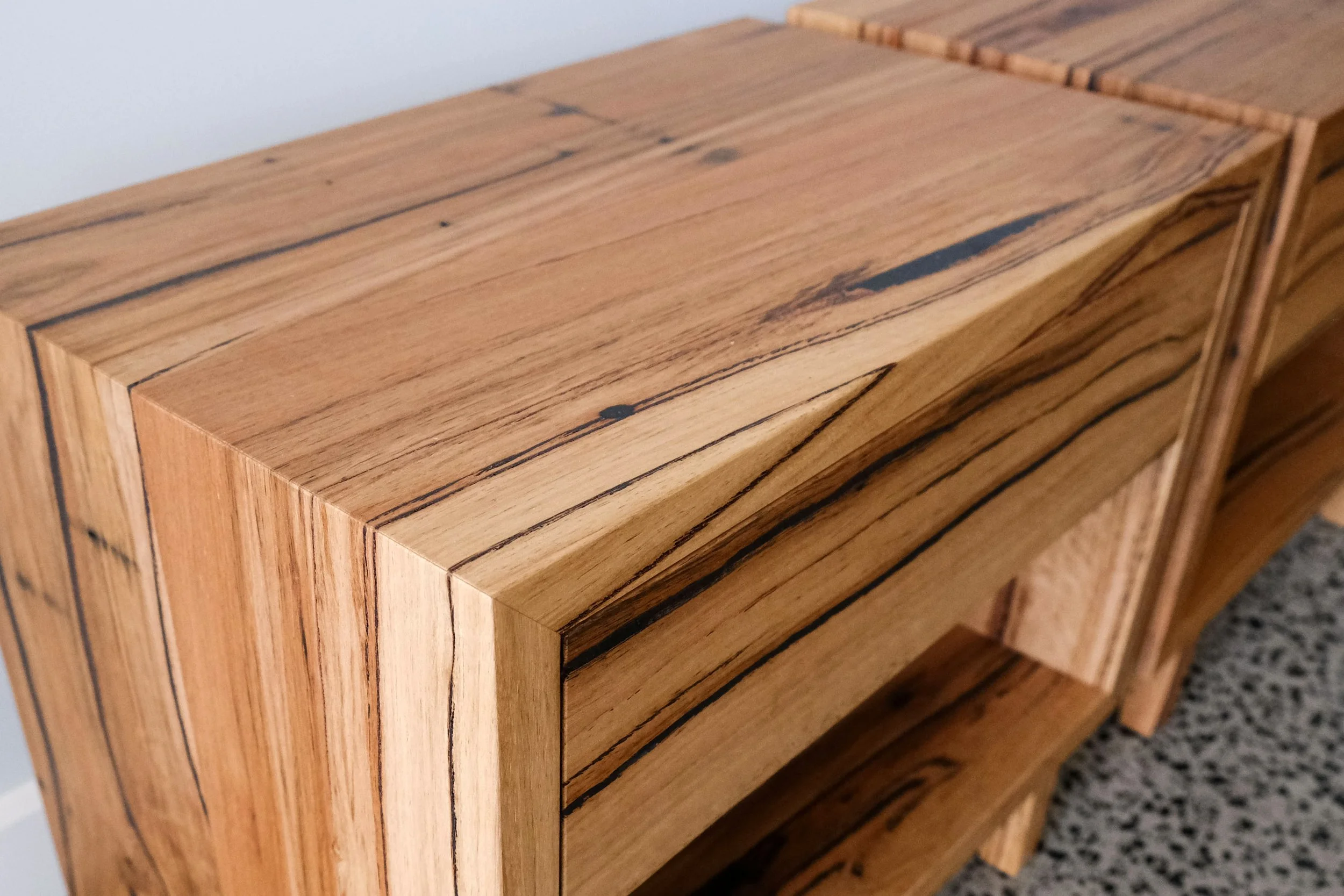 Consuela Bedside Tables in Messmate — Retrograde Furniture Made for