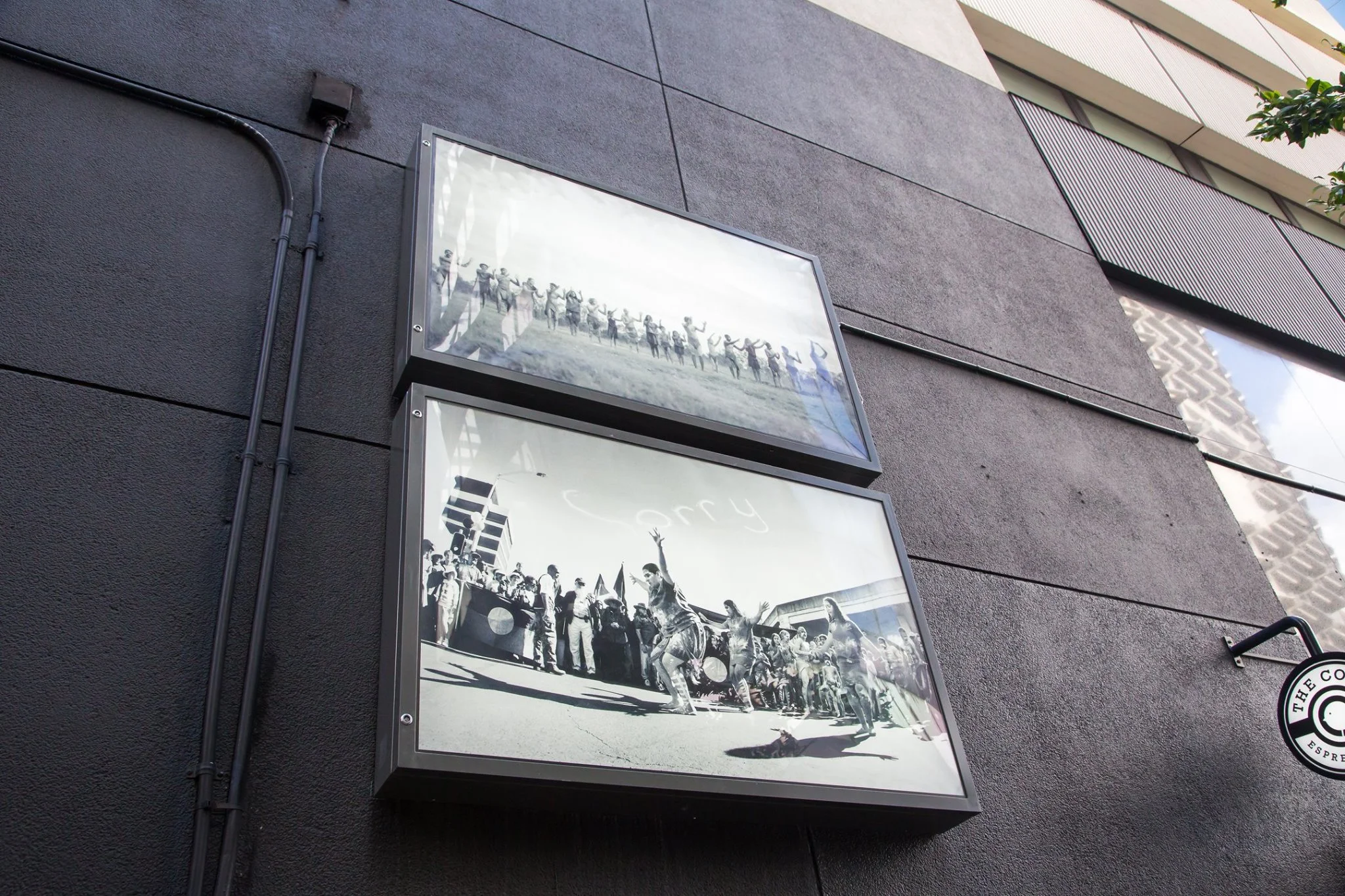 Jo-Anne Driessens - Sorry Day Series (2010). Installed at Eagle Lane. Maiwar 2017. Image courtesy of Brisbane City Council.