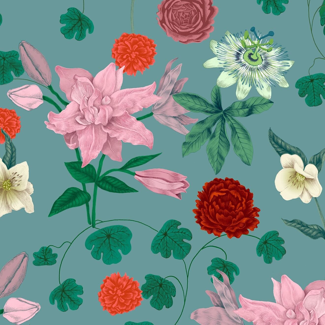 Work in progress&hellip; kleurzoekingen voor de klant. #patterndesign #florals #stofontwerp #fabric #colorfanatic