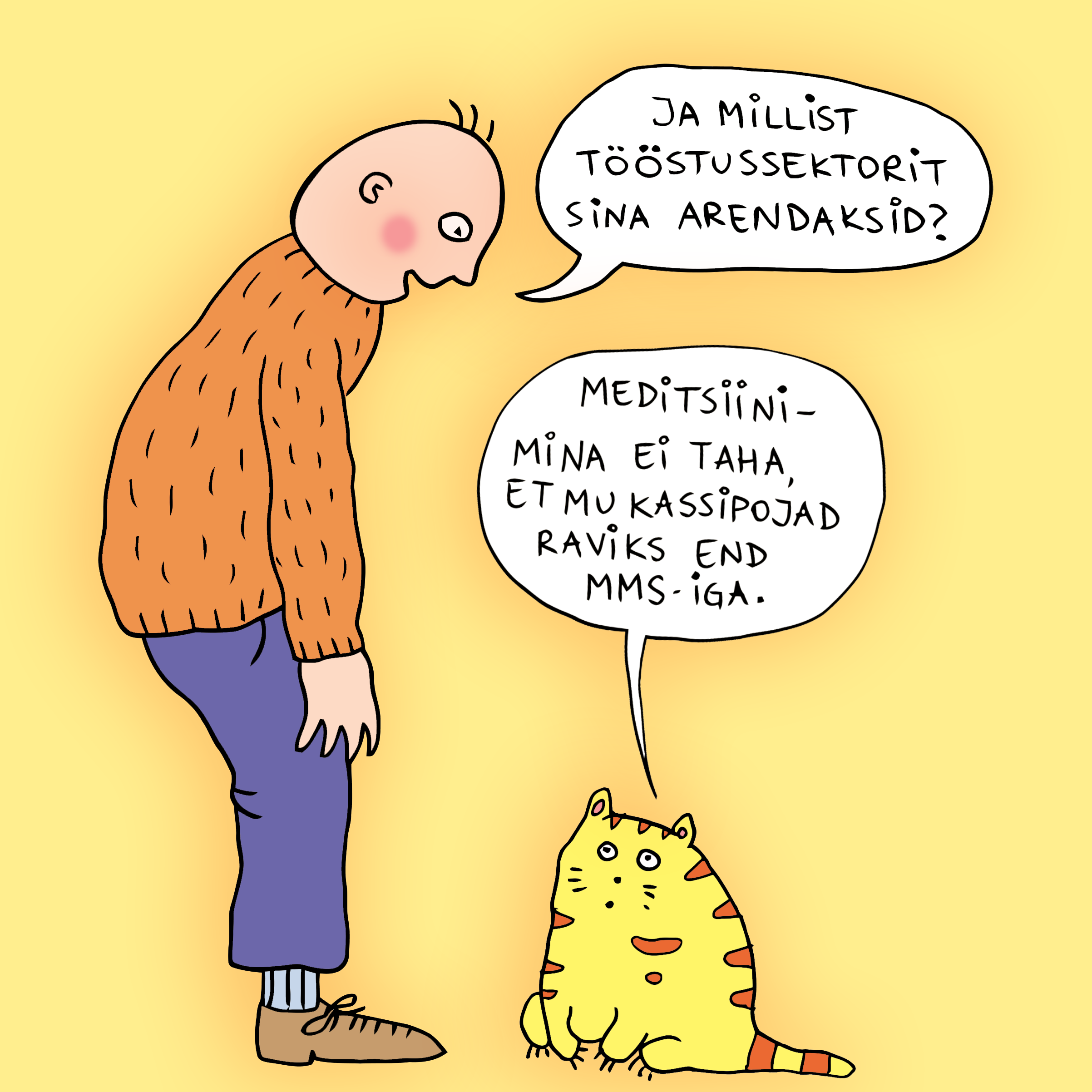 07.12 (illustratsioon: Ave Taavet) Teeme ettepaneku sätestada põhiseaduses (või seaduses, kui PS ei muudeta) rahvaküsitlus riigi ja KOV tasandil. Ettepanekuga saaks vähendada levinud suhtumist, et kusagil on abstraktne riik, kes ajab asju, milles rahval osalusvõimalust ei ole või on vähe. Rahvaküsitlus annaks indikatsiooni, et mitte öelda juhise, poliitiliste otsuste ette valmistamiseks ja tegemiseks.