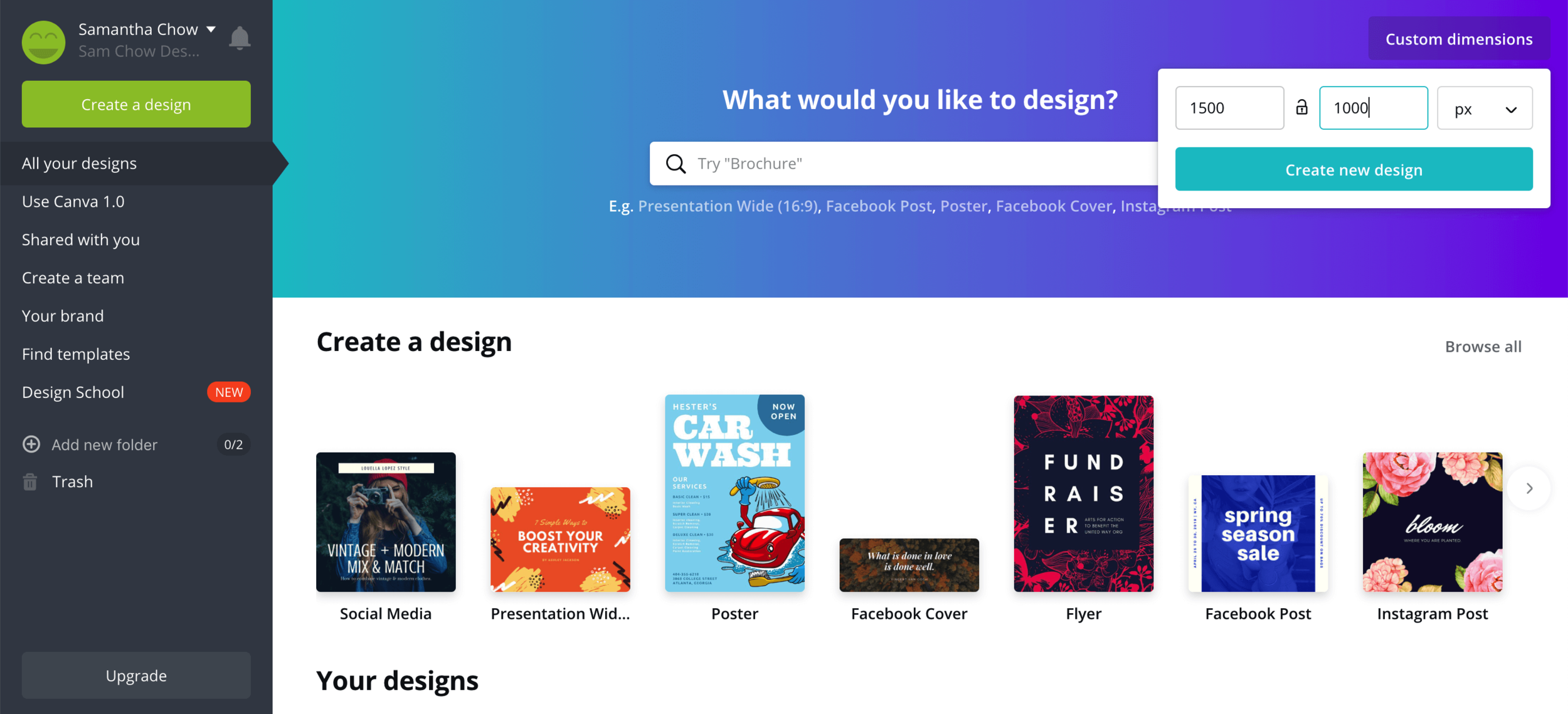 Create a Squarespace background image in Canva