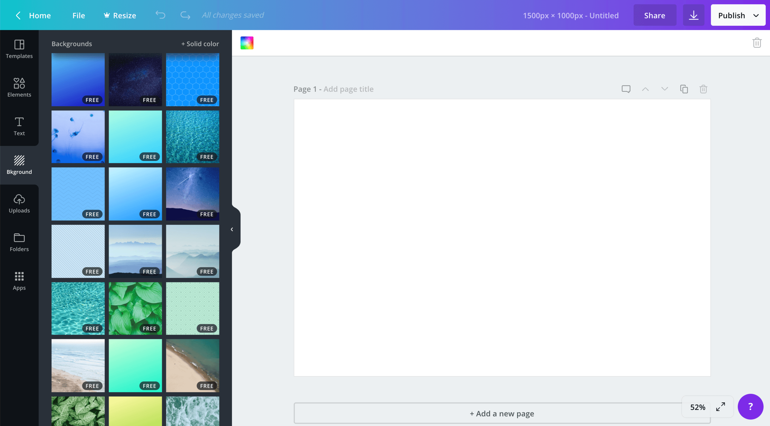 Click on Background tab in Canva