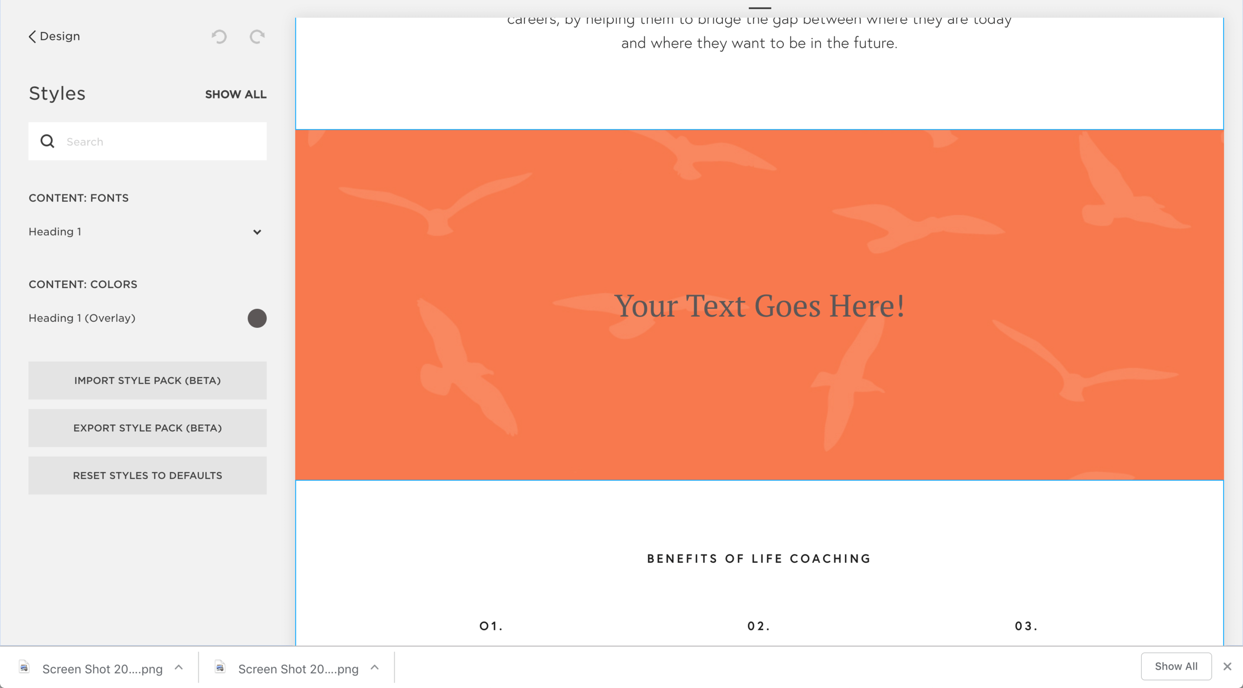 Changing Squarespace text color on overlay