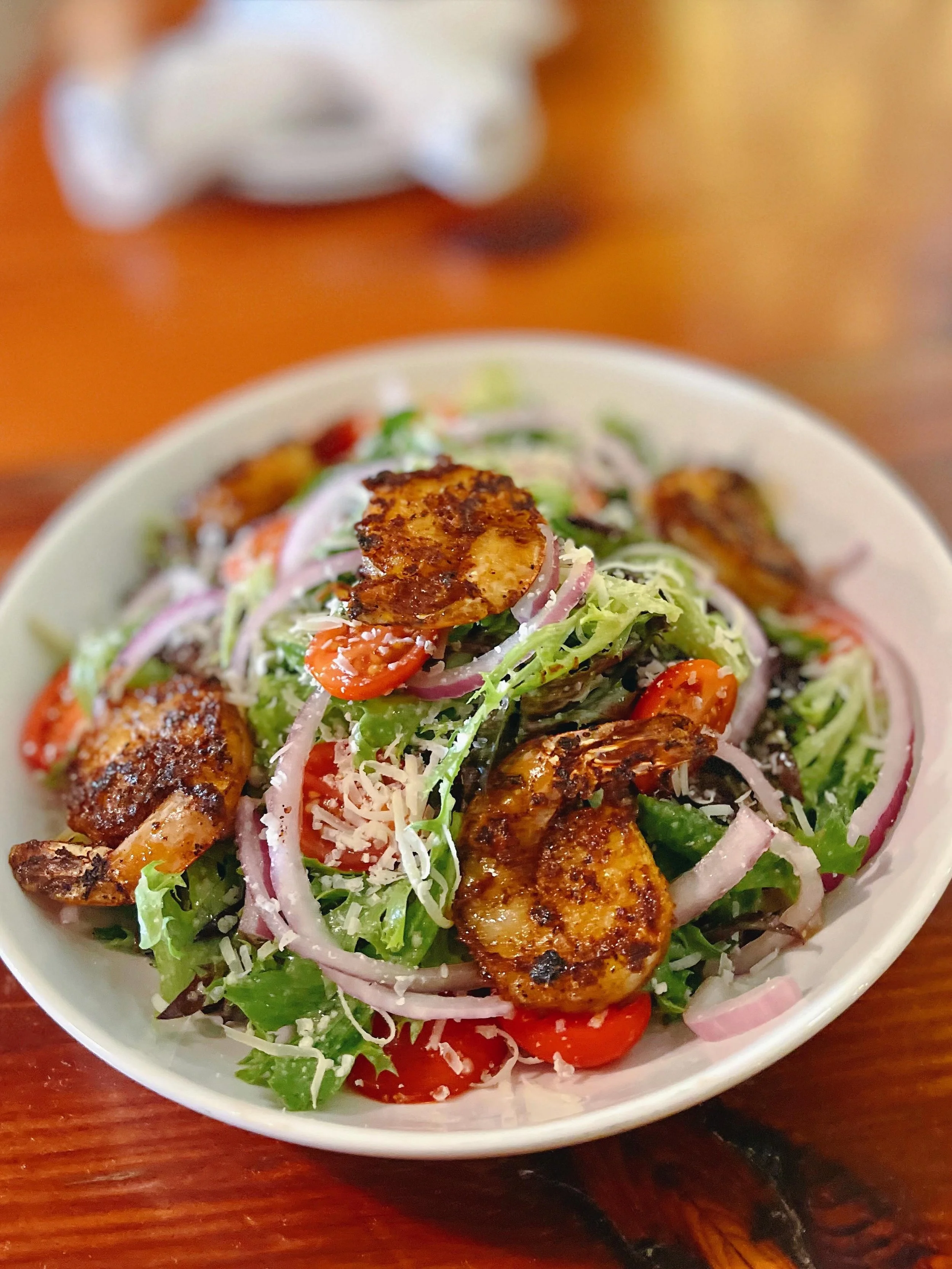 Eat Healthy with Us! 🍽️ Add Grilled Shrimp to Your Sensation Salad Today! Open 11AM-9PM!