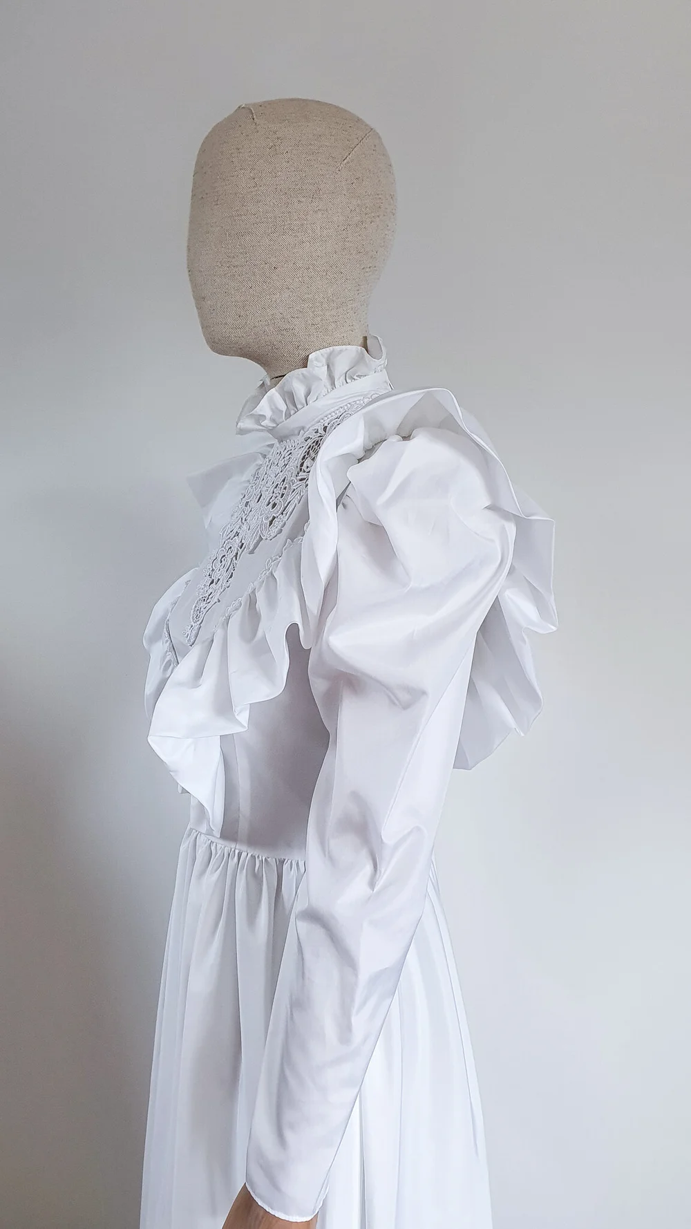 Vintage White Victorian Revival Gown, sz 8 Vintage White Victorian Revival Gown, sz 8