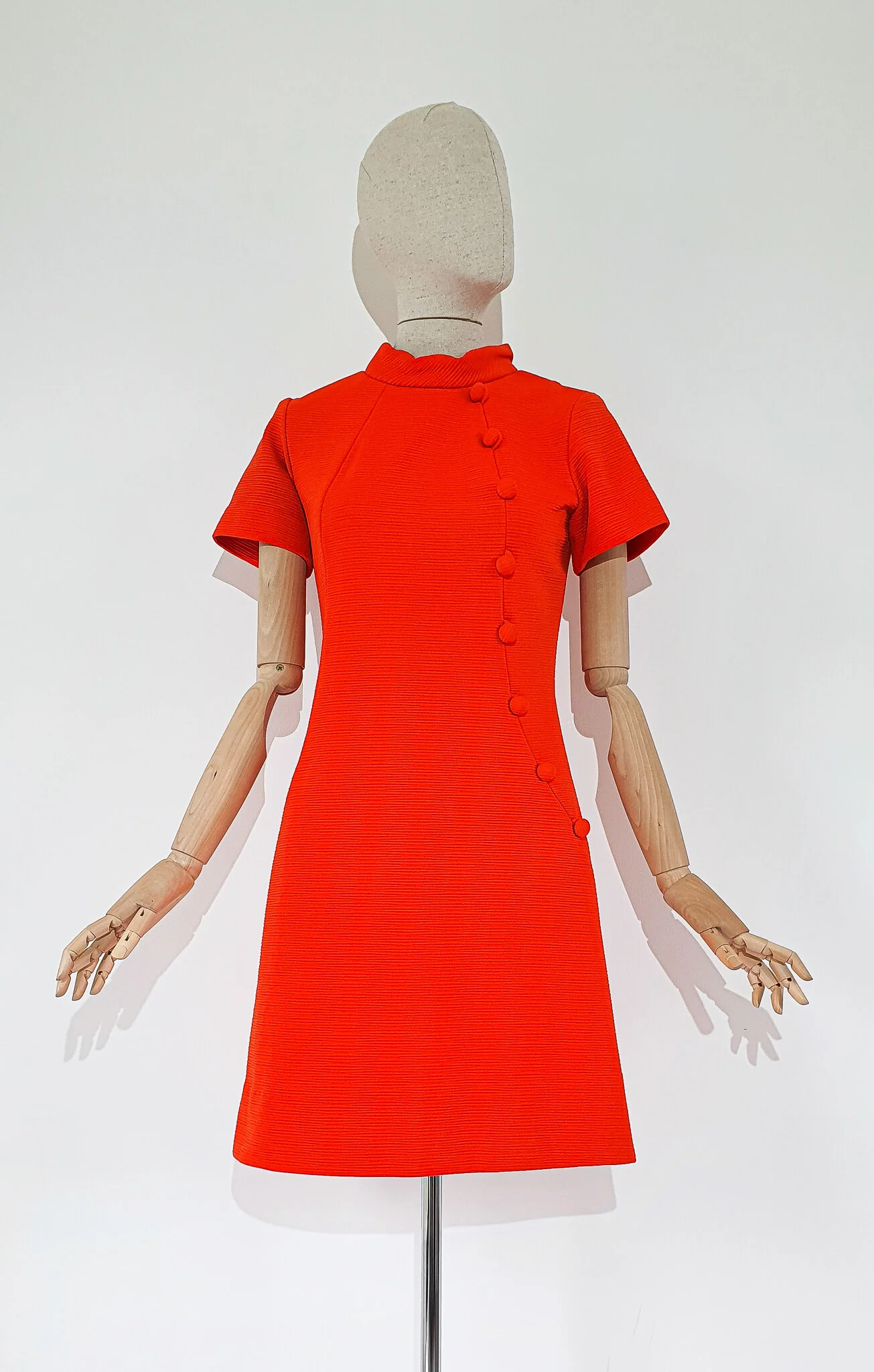 Dirty Fabulous  1960s Vibrant Orange Mod Dress