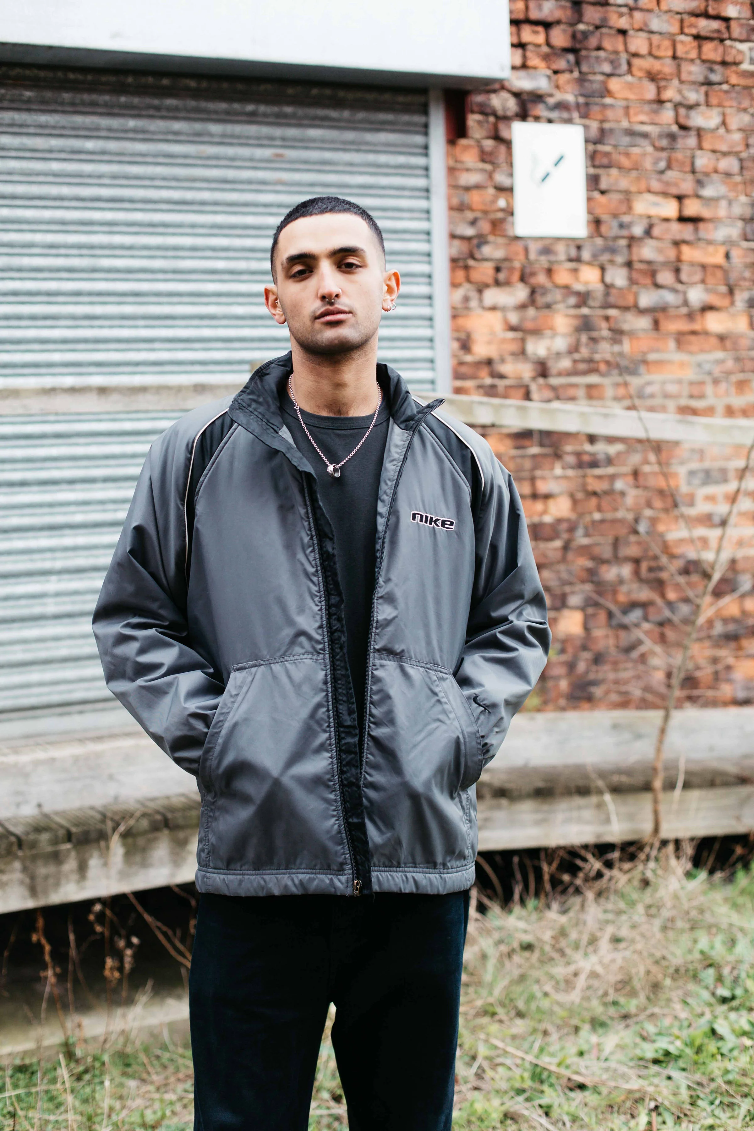 grey black nike jacket