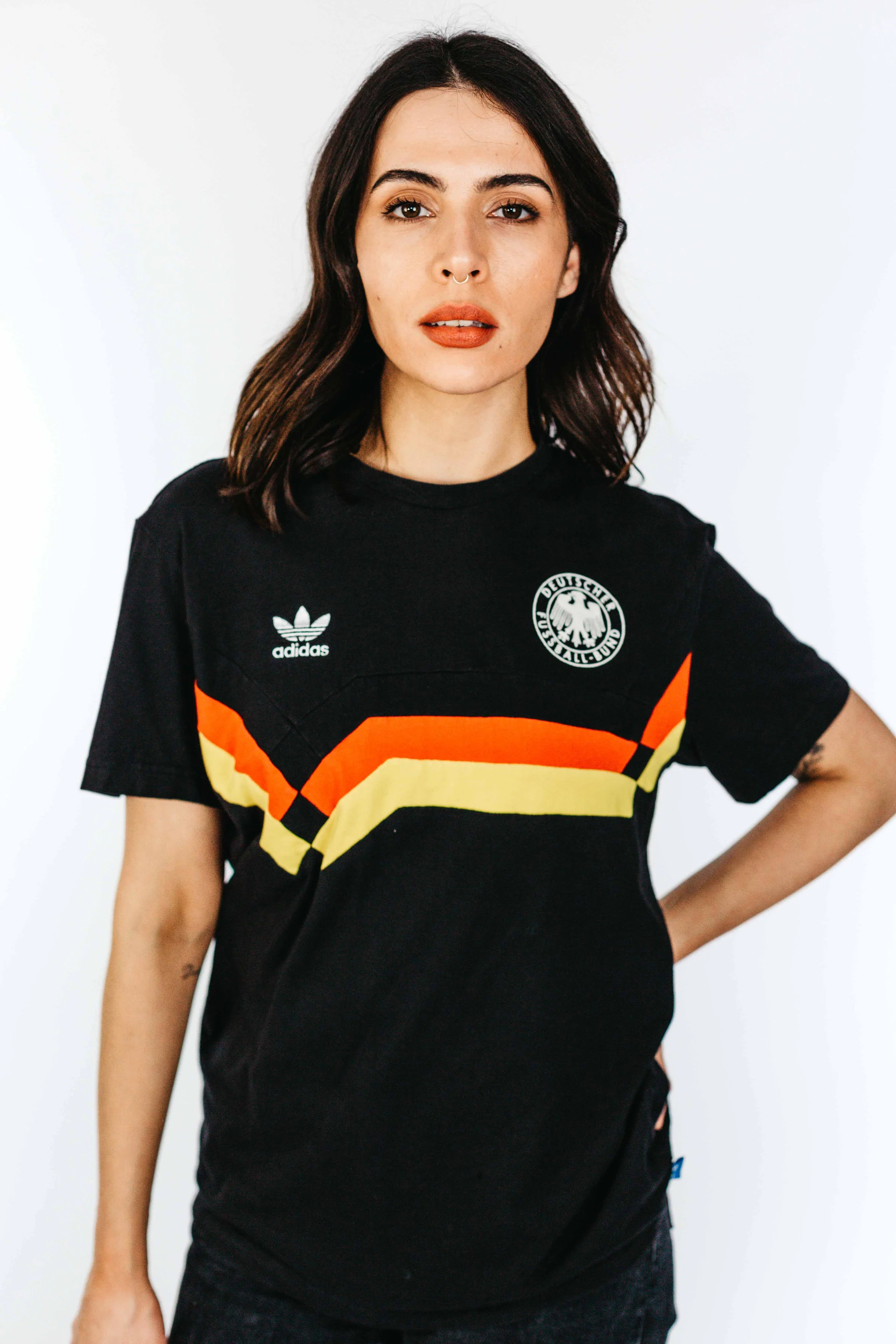 Adidas Originals Vintage German Football Shirt Black Adidas
