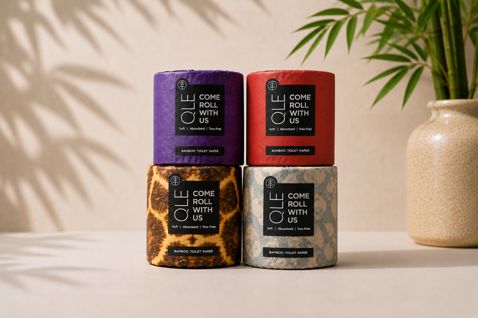 QLE Bamboo Toilet Paper Rolls 4 Rolls