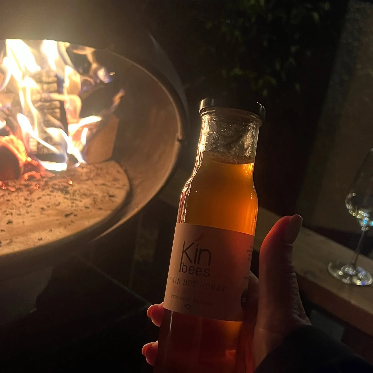 The hot honey was out last night for Friday pizza in the garden all to thebackdrop of some slightly early local fireworks. 

I went for a cheese and serano ham and it was deeeelicious but it&rsquo;s right was it says on the label. It&rsquo;s got a we
