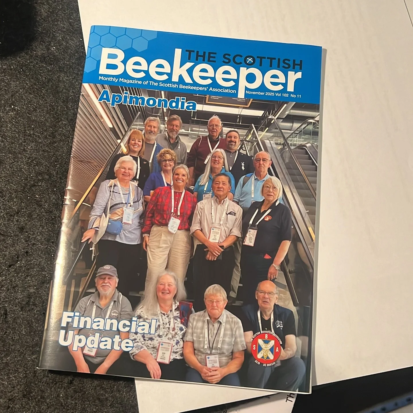 That&rsquo;s made me smile!

In the midst of accounts hell the postie came with this month edition of The Scottish Beekeeper with all the Scot&rsquo;s that made the journey to Apimondia on the cover.  A fab time was had 🏴󠁧󠁢󠁳󠁣󠁴󠁿🐝🤩