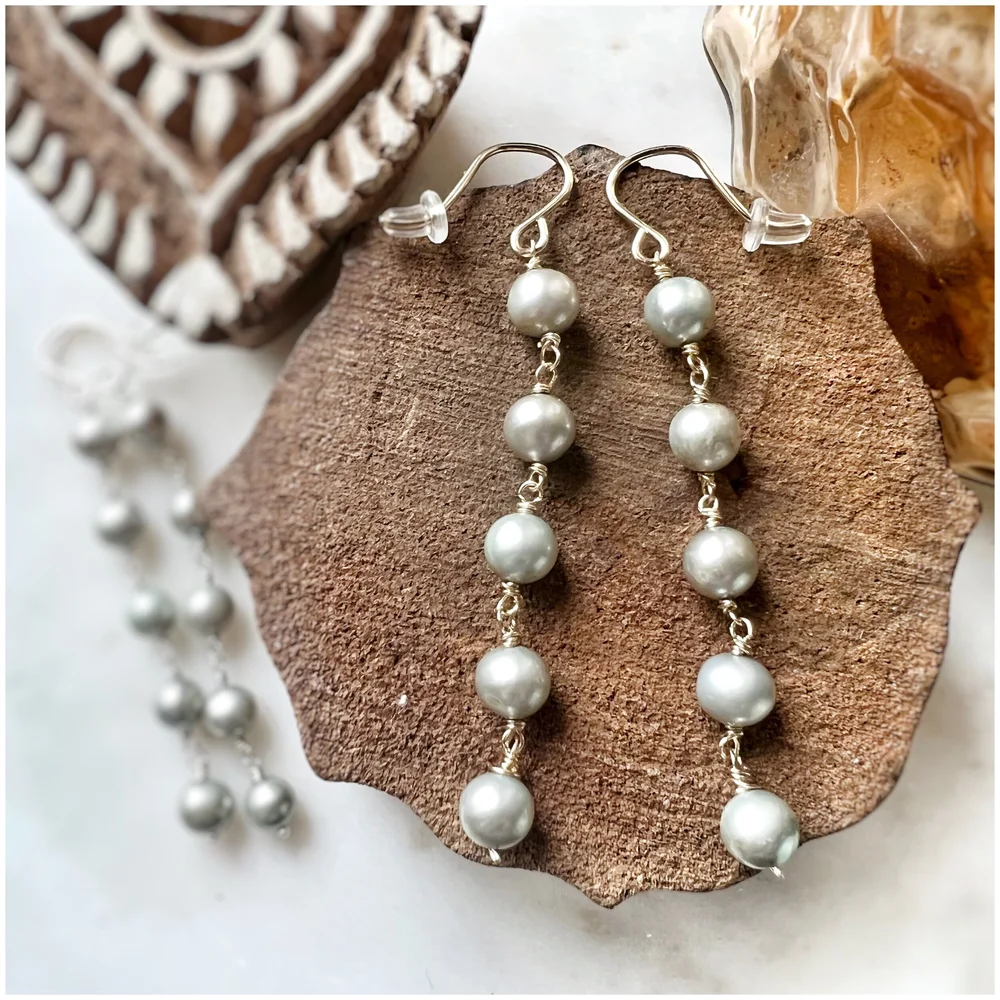 Sage green shop earrings