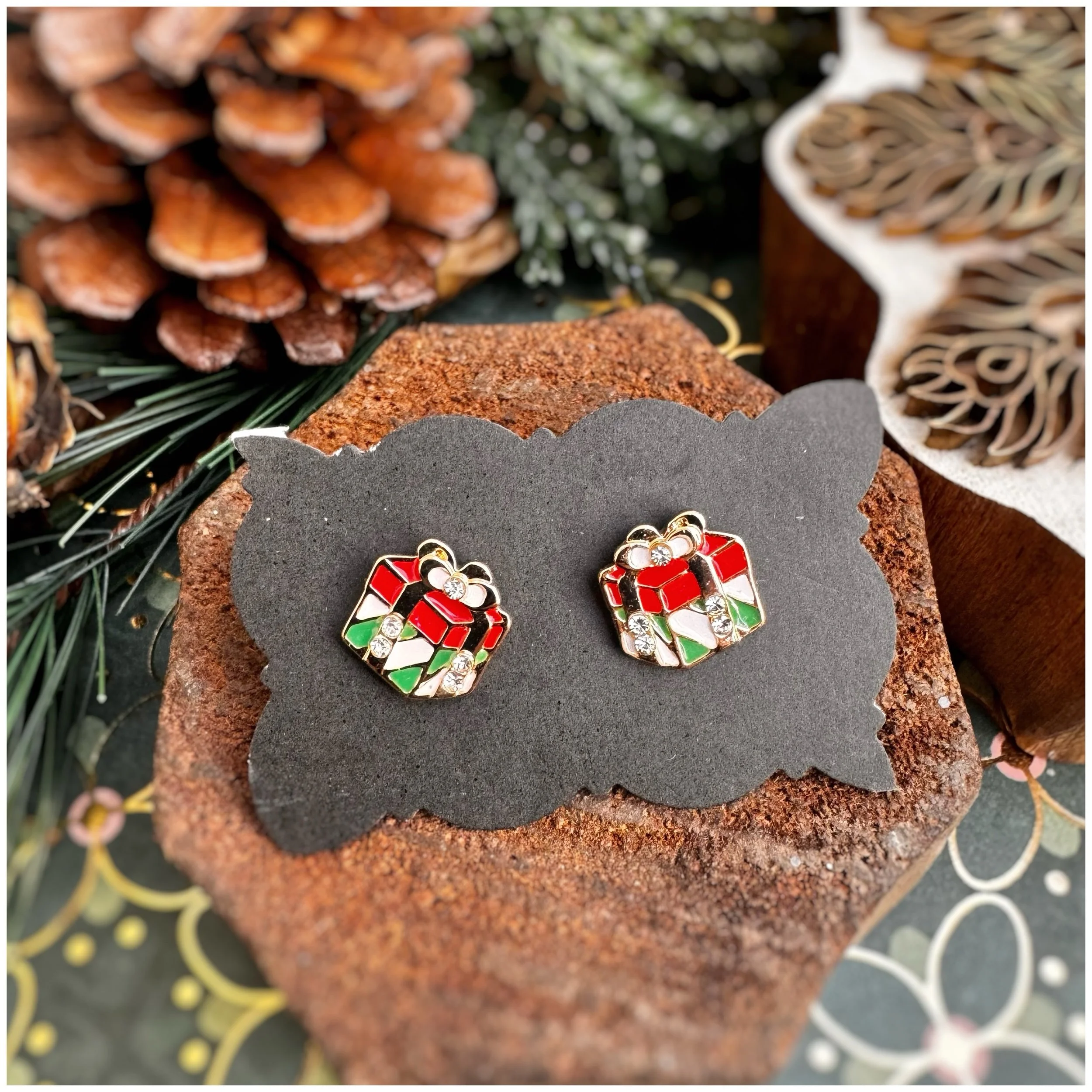 Christmas Enamel Earrings