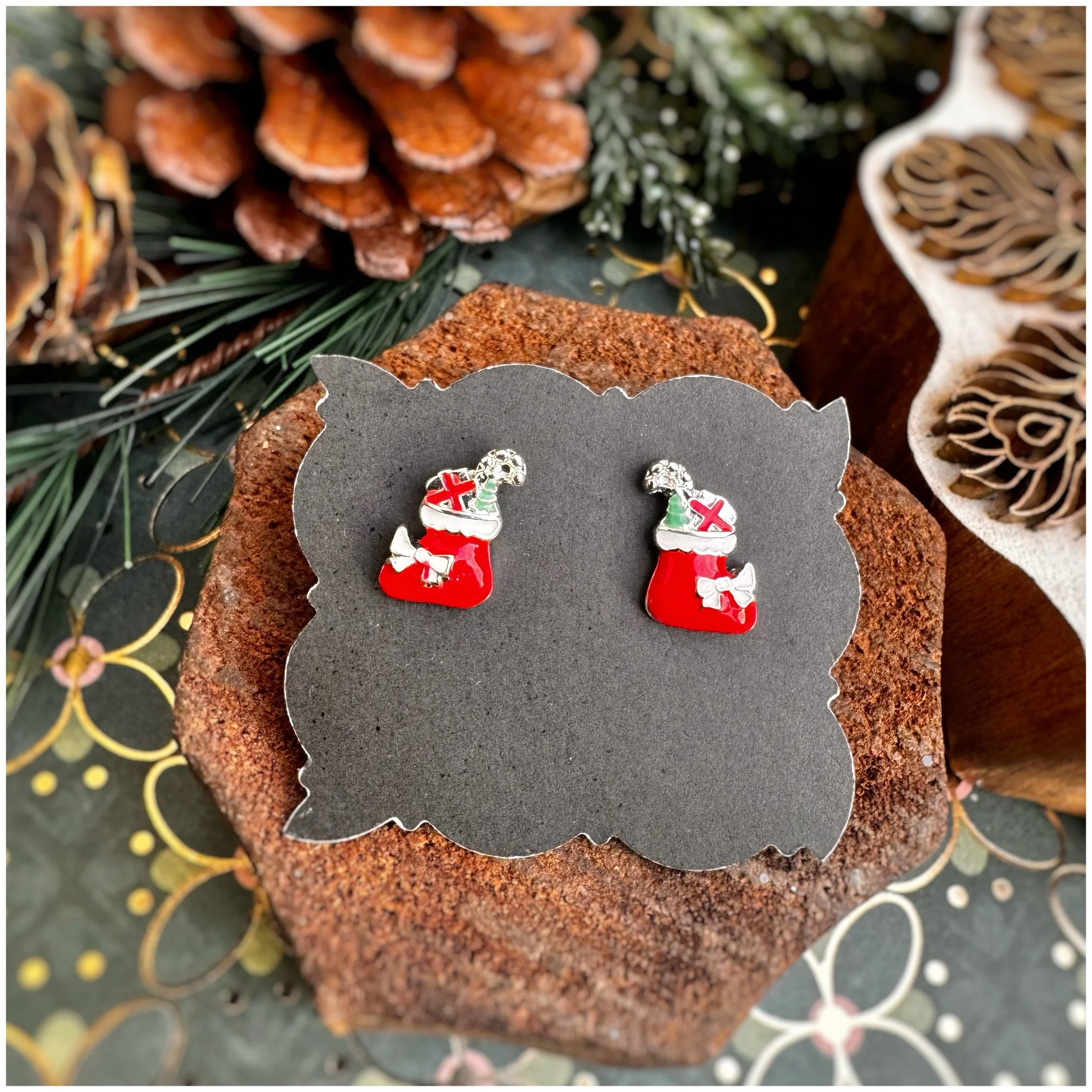 Christmas Enamel Earrings