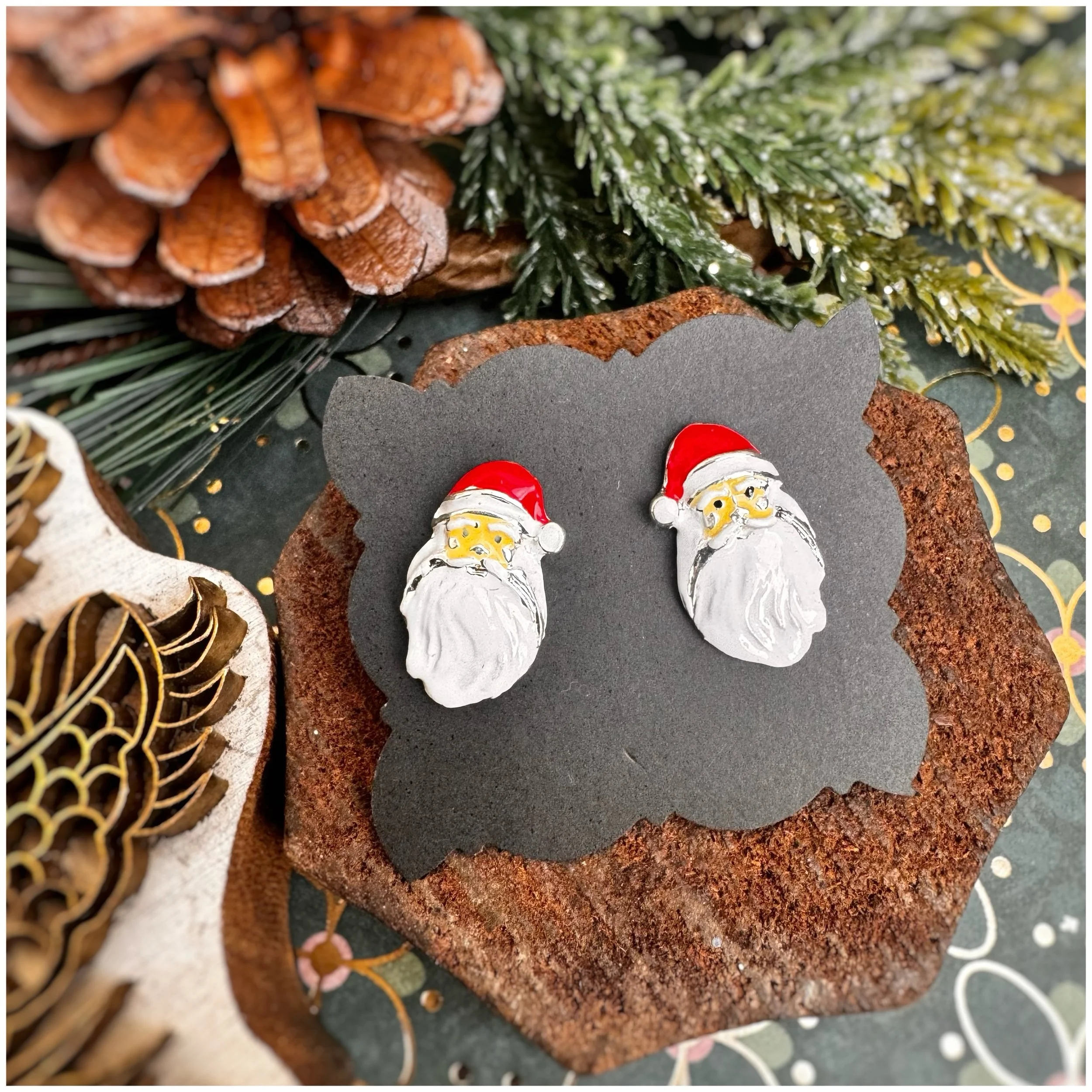 Christmas Enamel Earrings