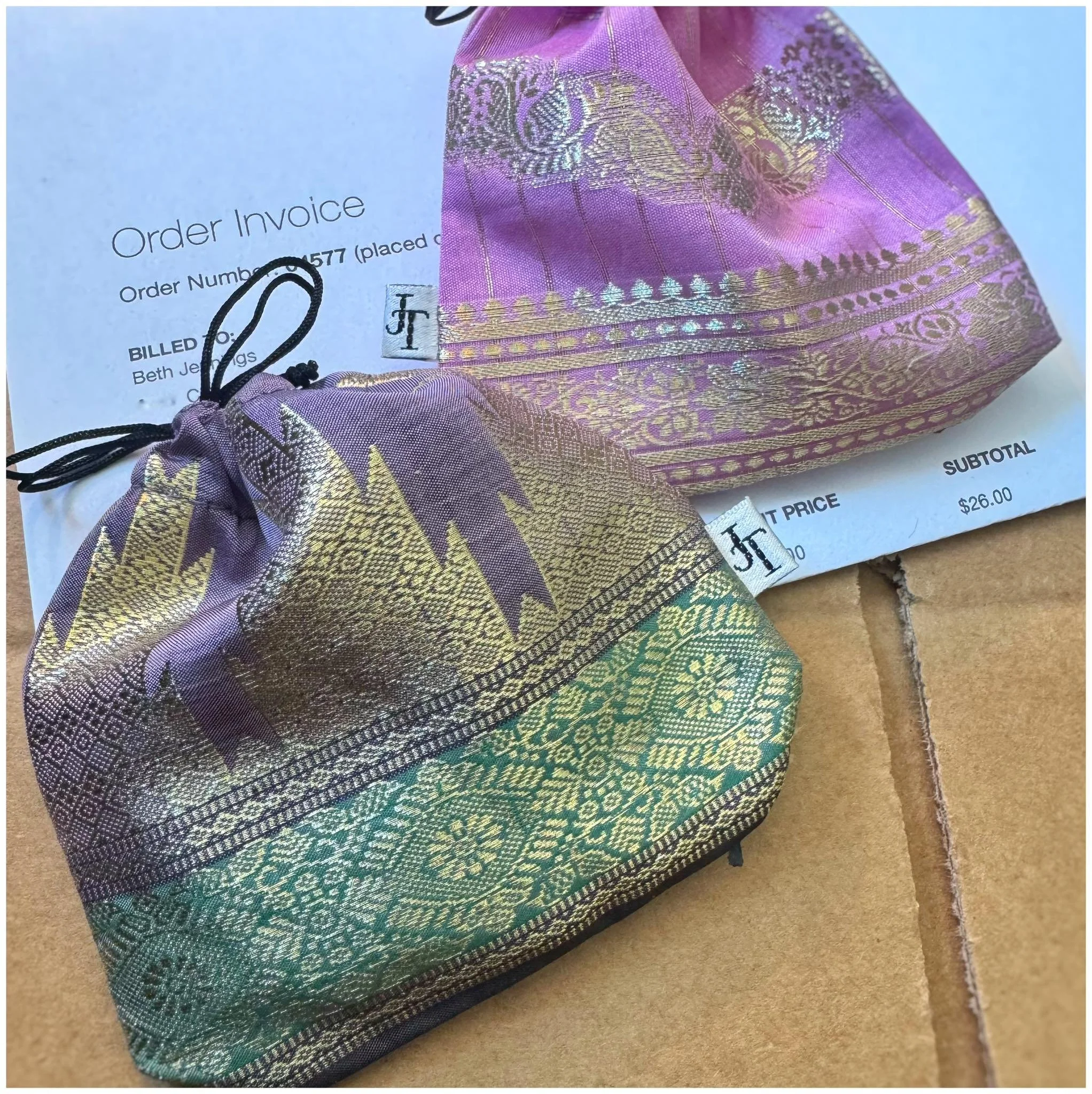I love picking out specific jewelry pouches that I know certain clients will love!!! 😁 127/365 #nashville #tennessee #colors #packaging #photooftheday