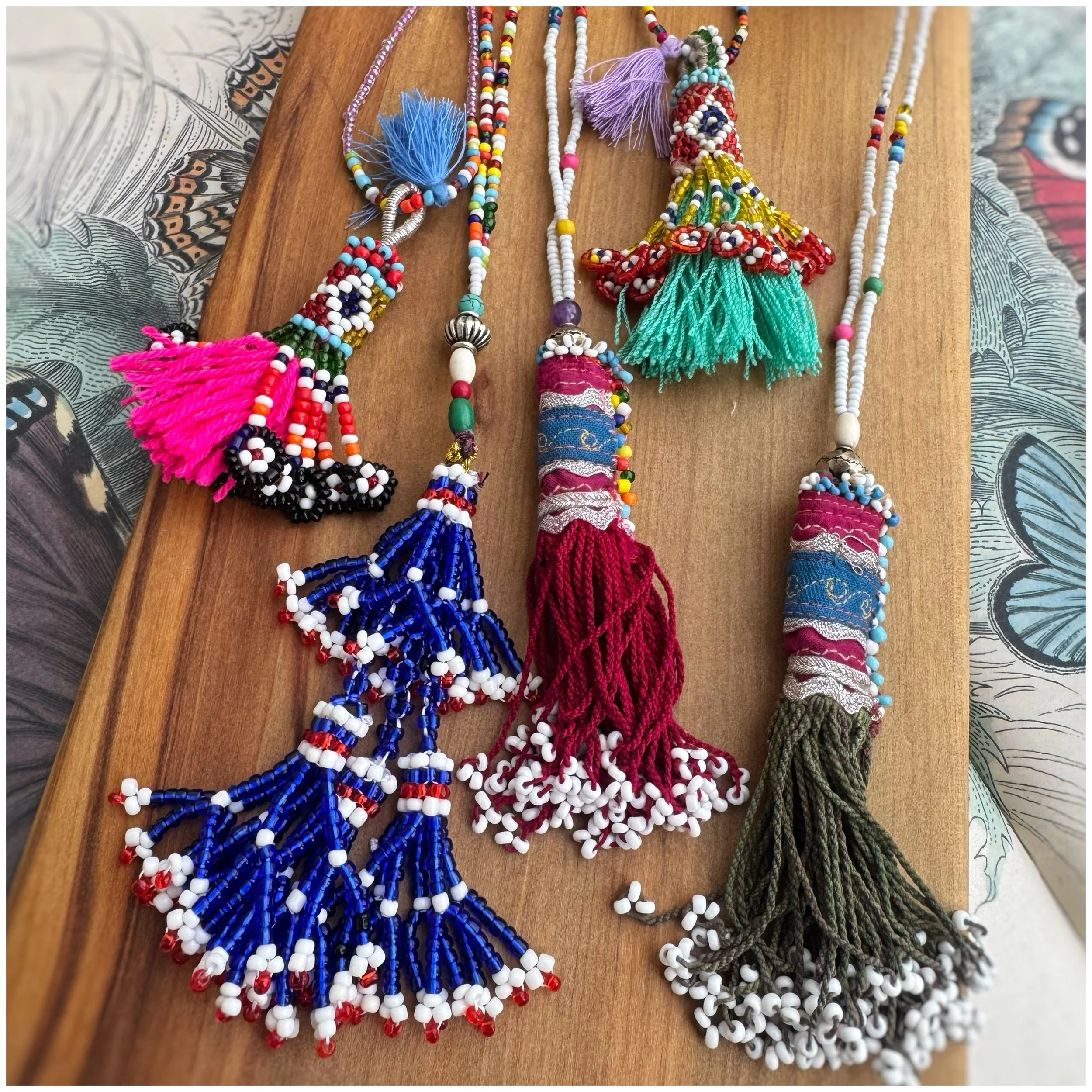Beaded Bo-ho Tribal Tassel Necklaces