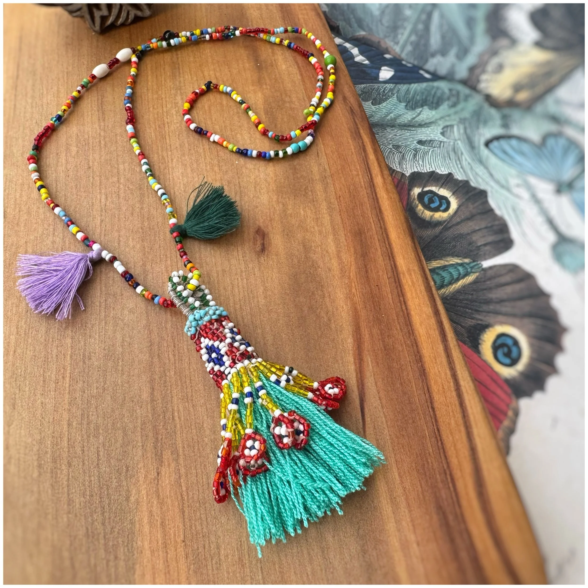Beaded Bo-ho Tribal Tassel Necklaces