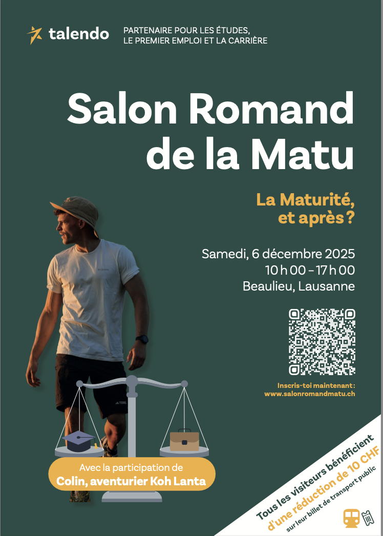 Retrouvez-nous au Salon romand de la Matu, ce samedi 6 décembre 2025
