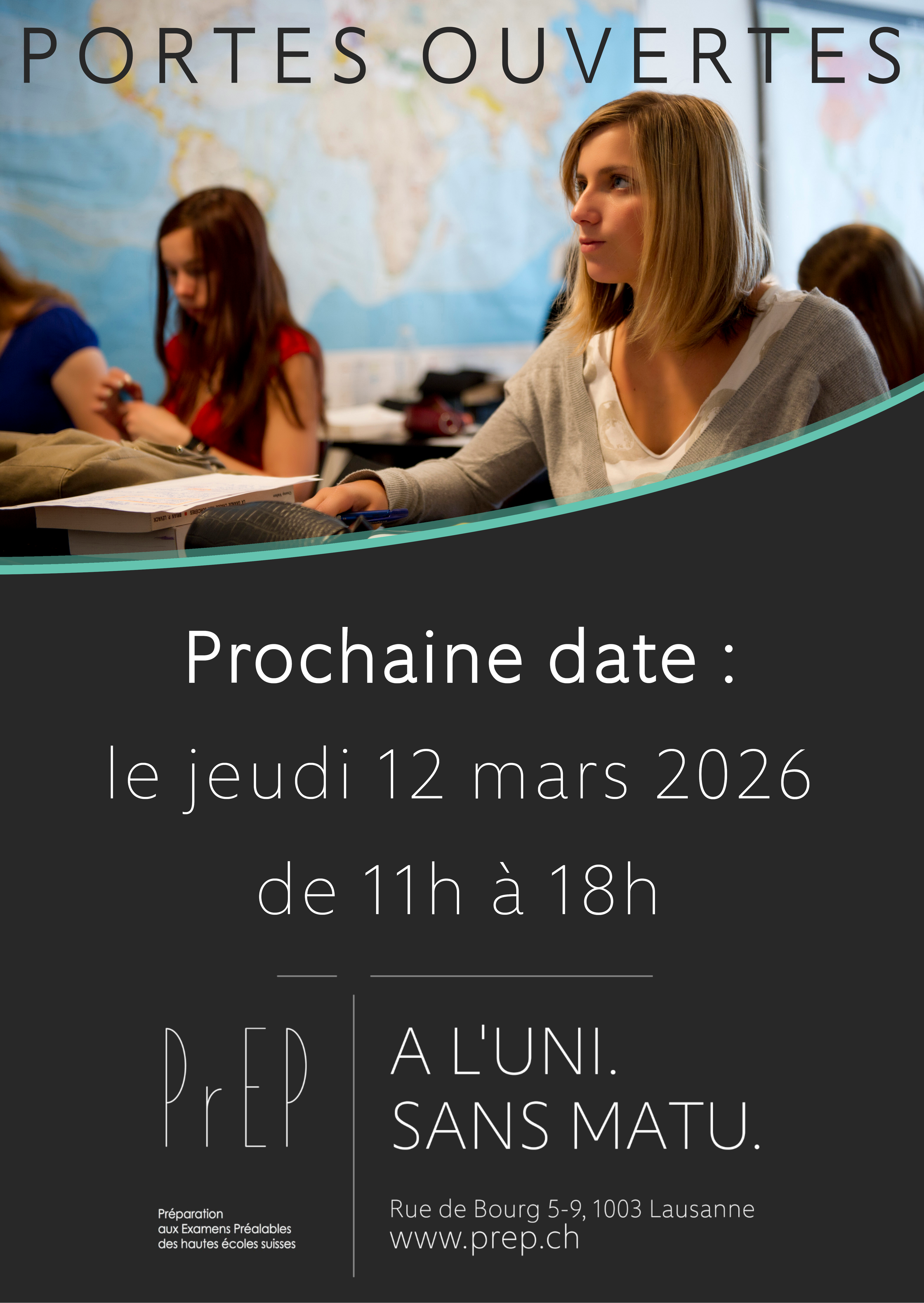 Journée Portes Ouvertes à PrEP, le jeudi 12 mars: VENEZ LIBREMENT assister à TOUT et SANS engagement!