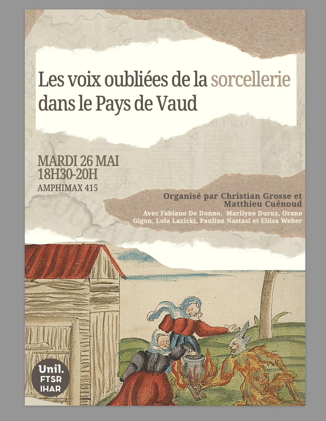 Conférence - Sorcellerie dans le Pays de Vaud, avec Matthieu Cuénoud, UNIL