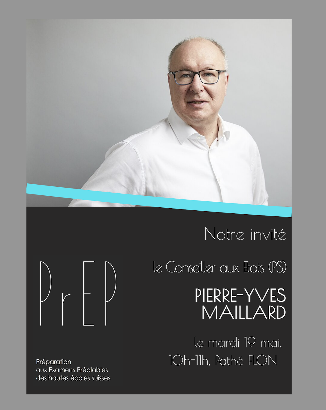 Notre invité - Pierre-Yves Maillard, Conseiller aux Etats, mardi 19 mai, Pathé Flon, 10h