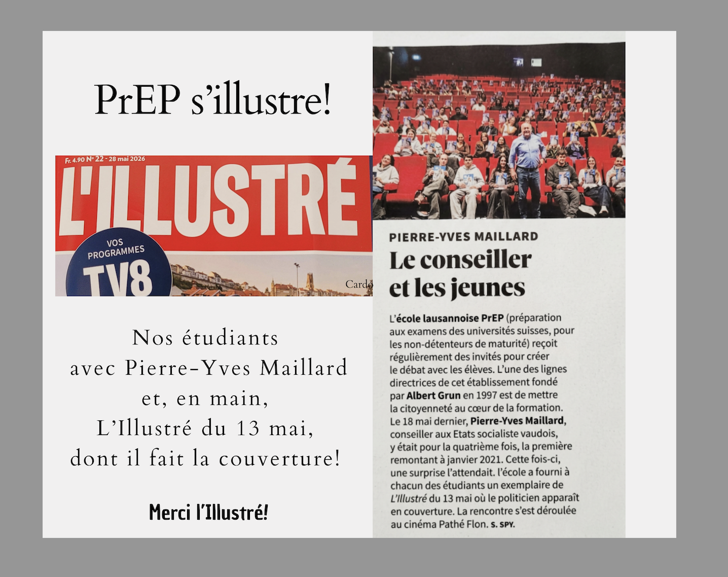 PrEP dans L'Illustré - 28 mai 2026!