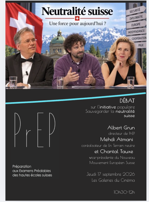 Table ronde sur l'initiative Neutralité avec Chantal Tauxe et Mehdi Atmani, avec PrEP!