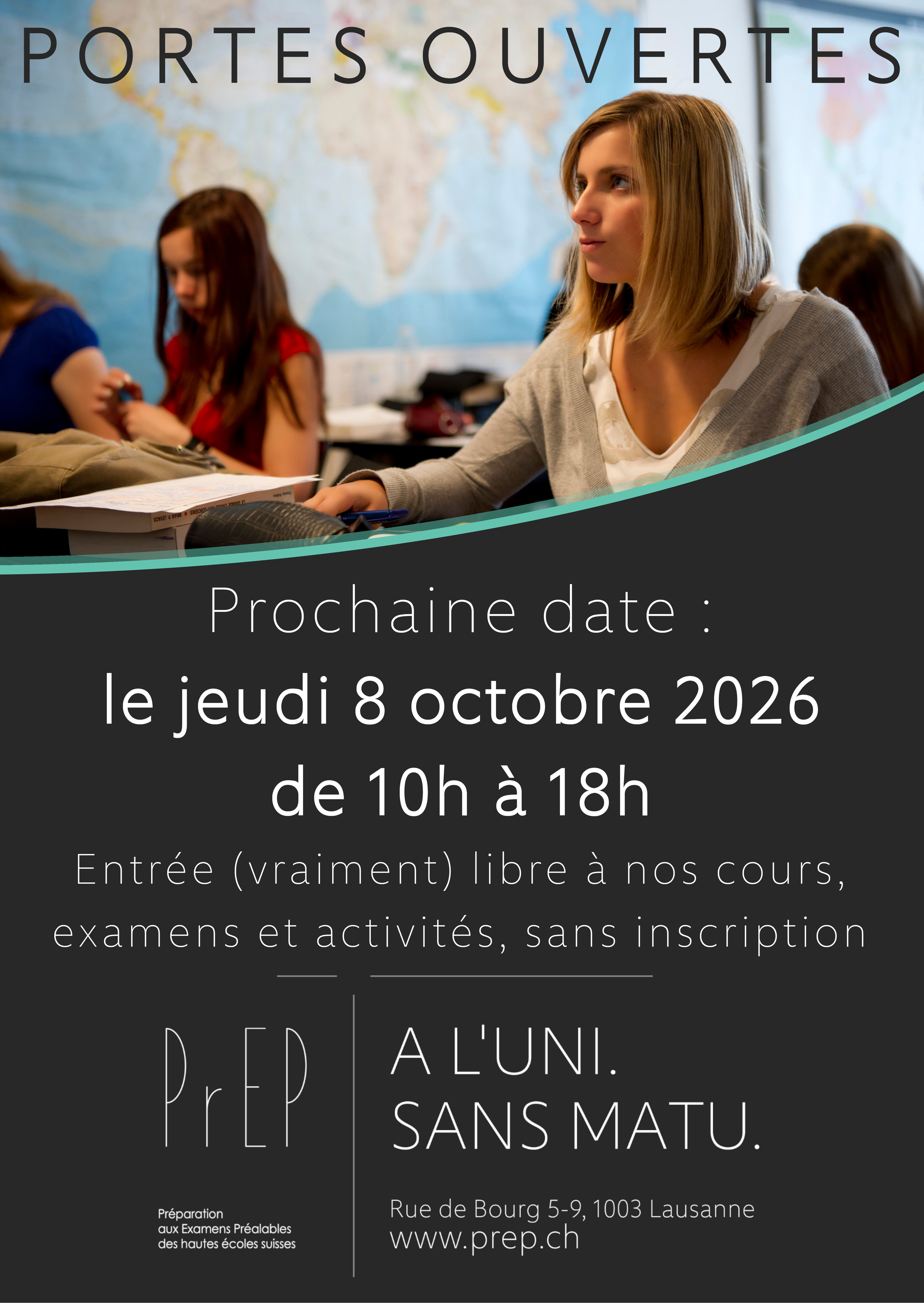 Portes Ouvertes à PrEP le jeudi 8 octobre, de 10h à 18h! 